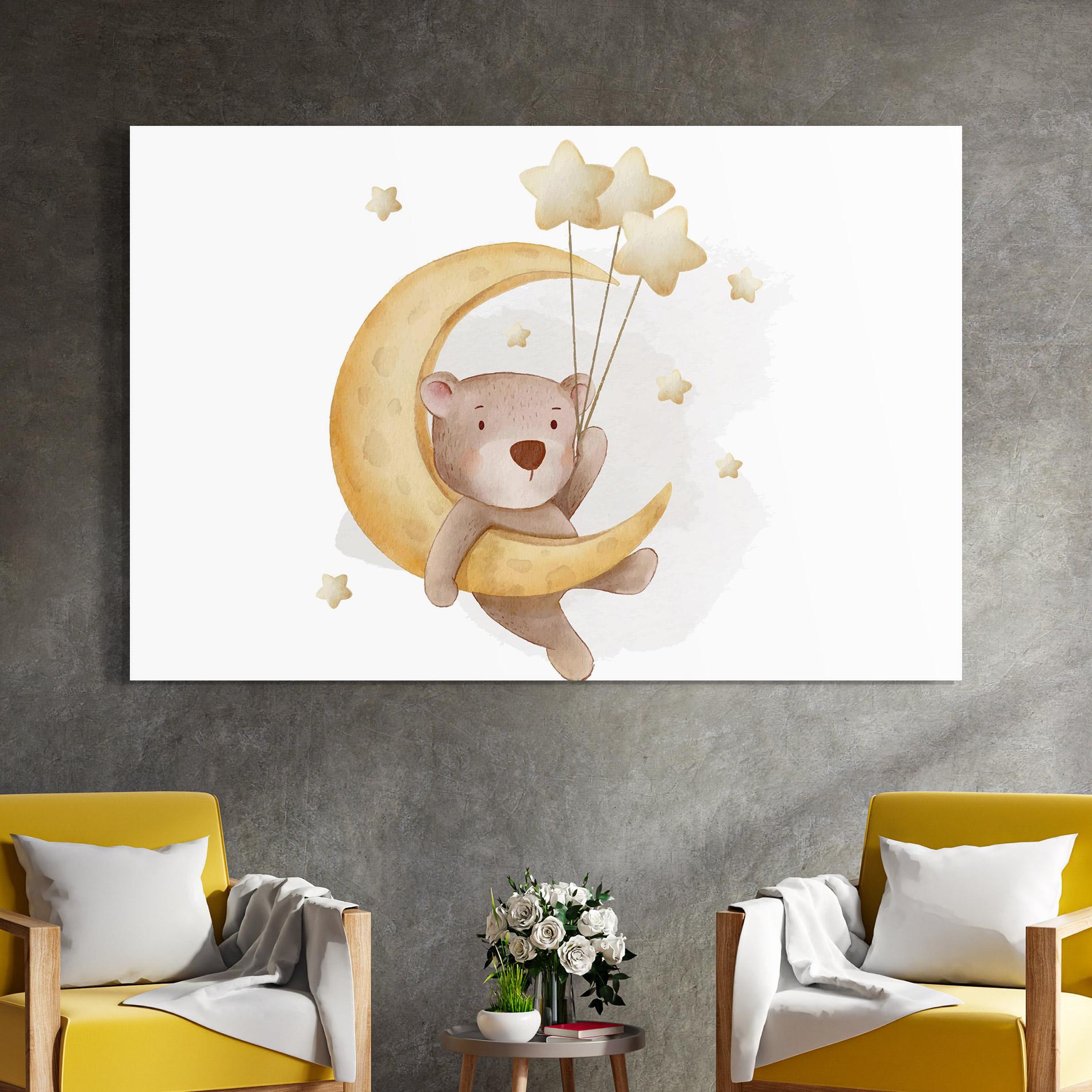 Glasbild Bear Moon mockup 4