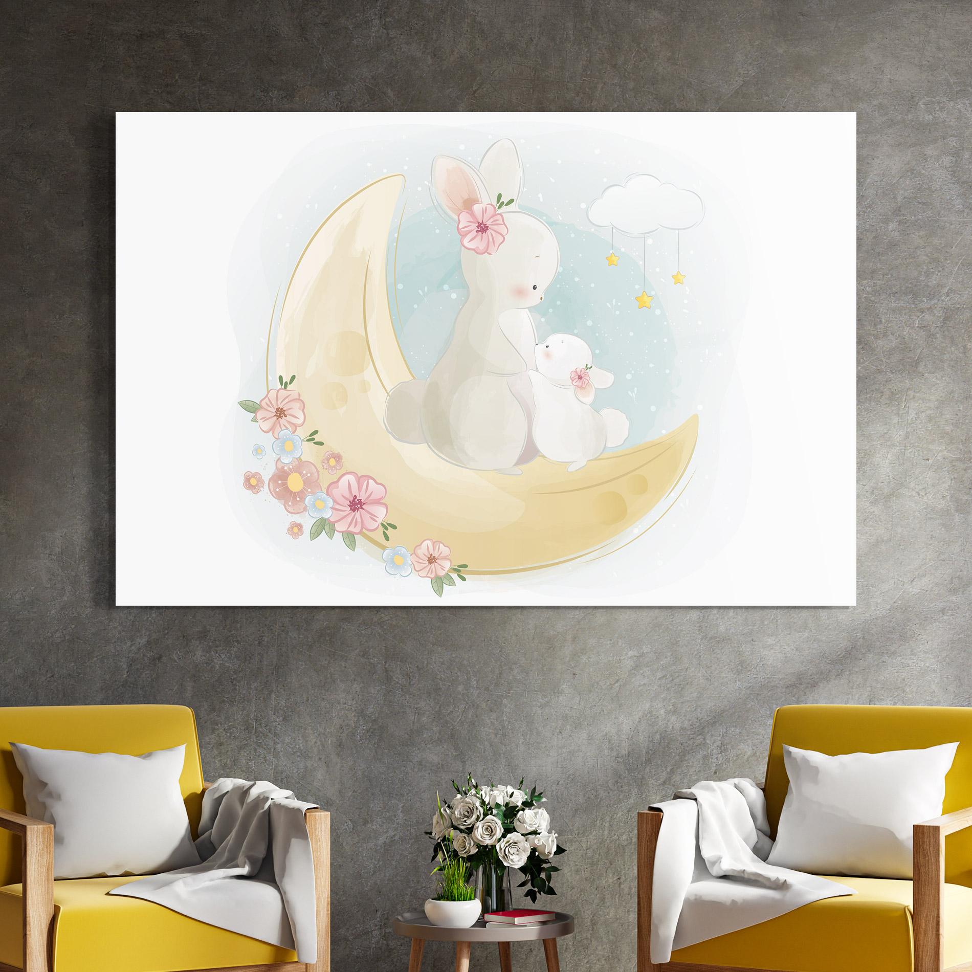Glasbild Bunny Moon mockup 4
