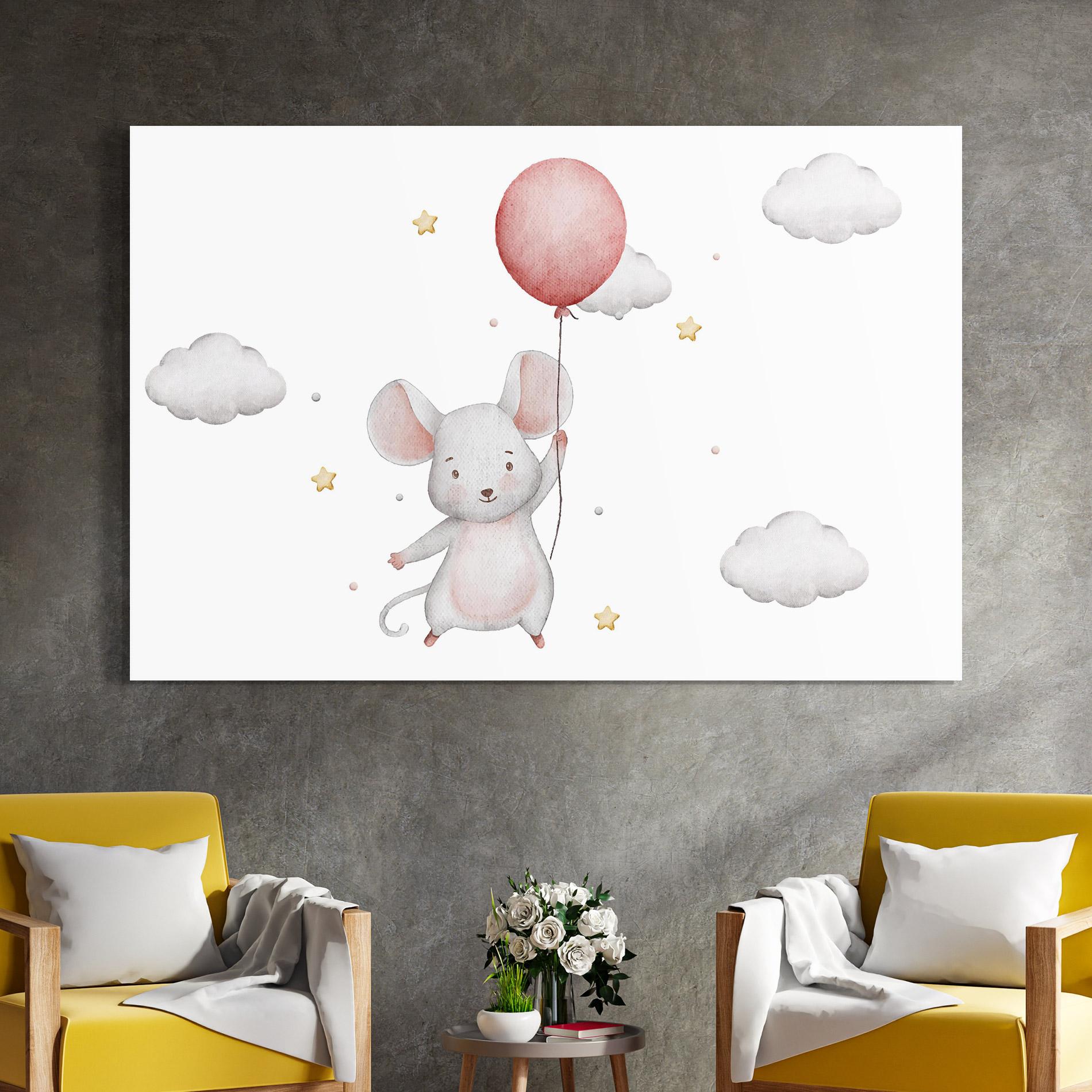 Glasbild Mouse Balloon mockup 4