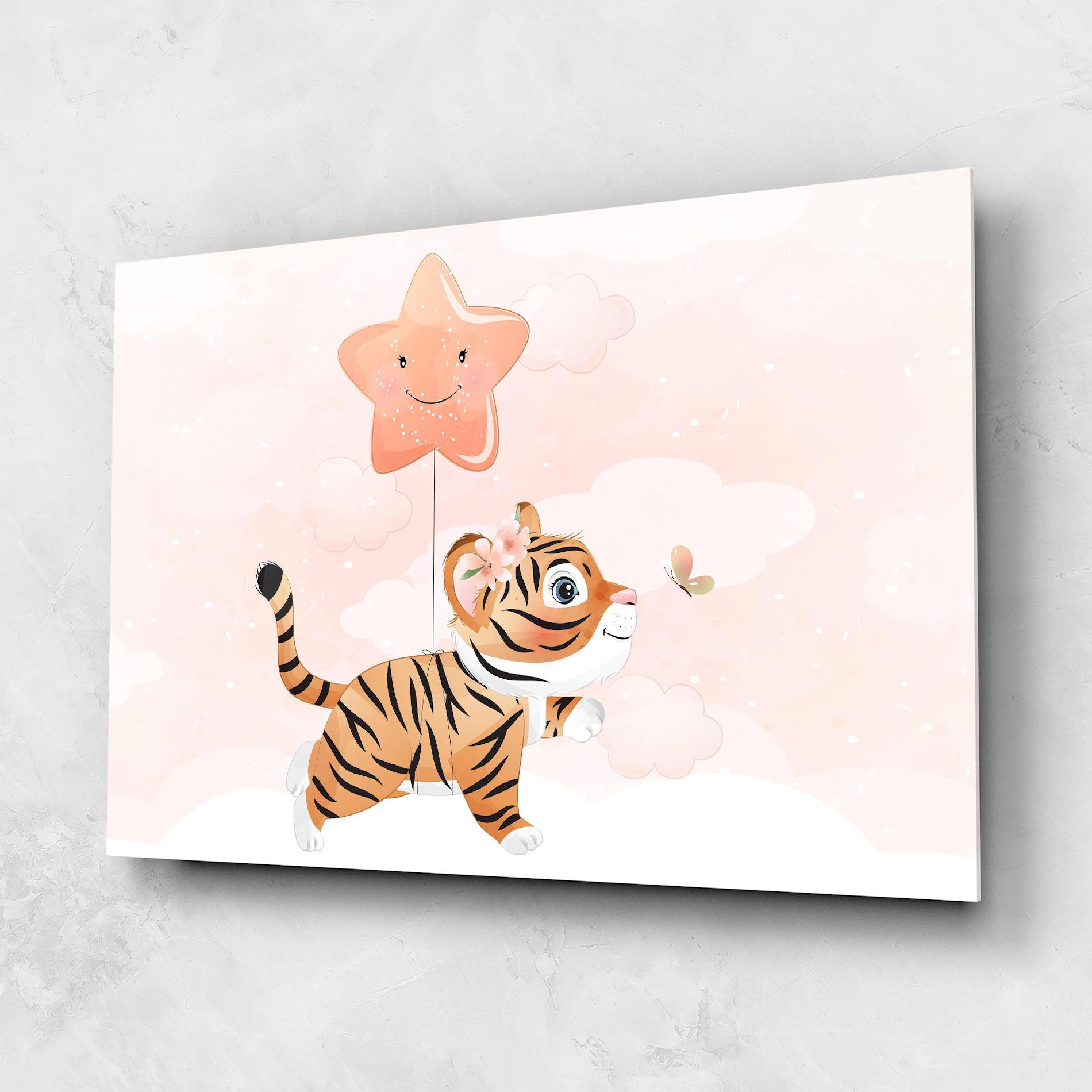Glasbild Baby Tiger Art mockup 1
