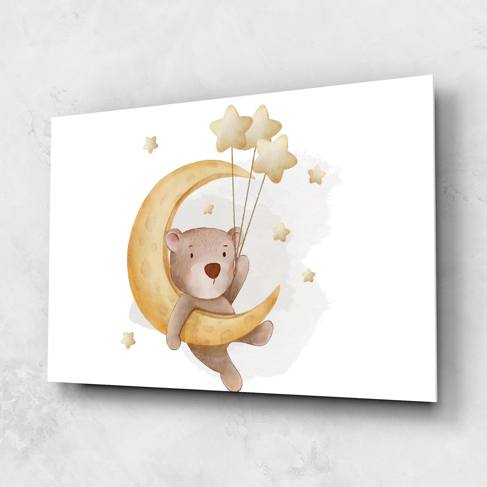 Glasbild Bear Moon mockup 1