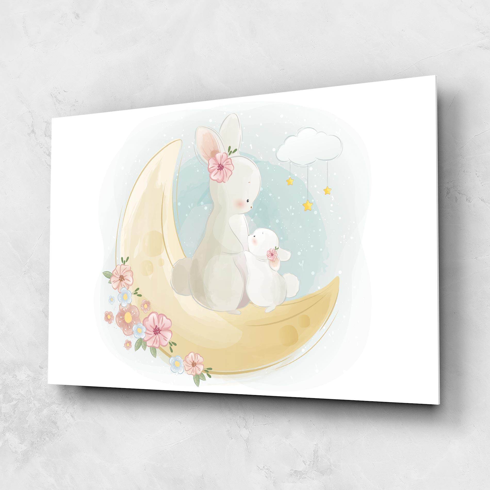Glasbild Bunny Moon mockup 1