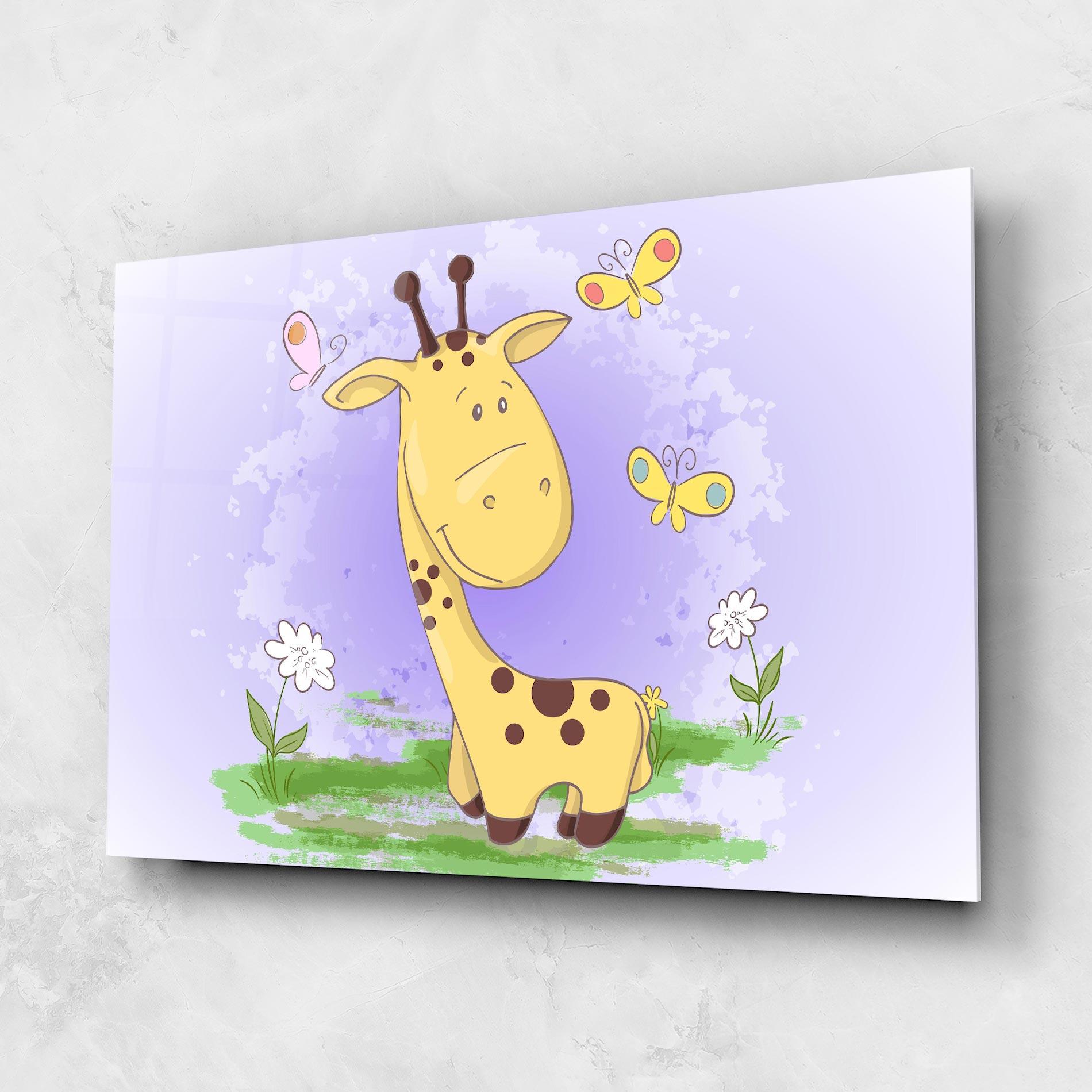 Glasbild Cute Giraffe mockup 1