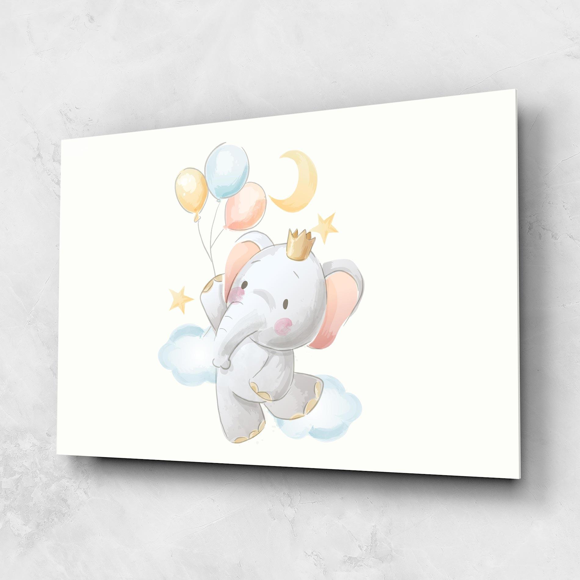 Glasbild Elephant Flying mockup 1