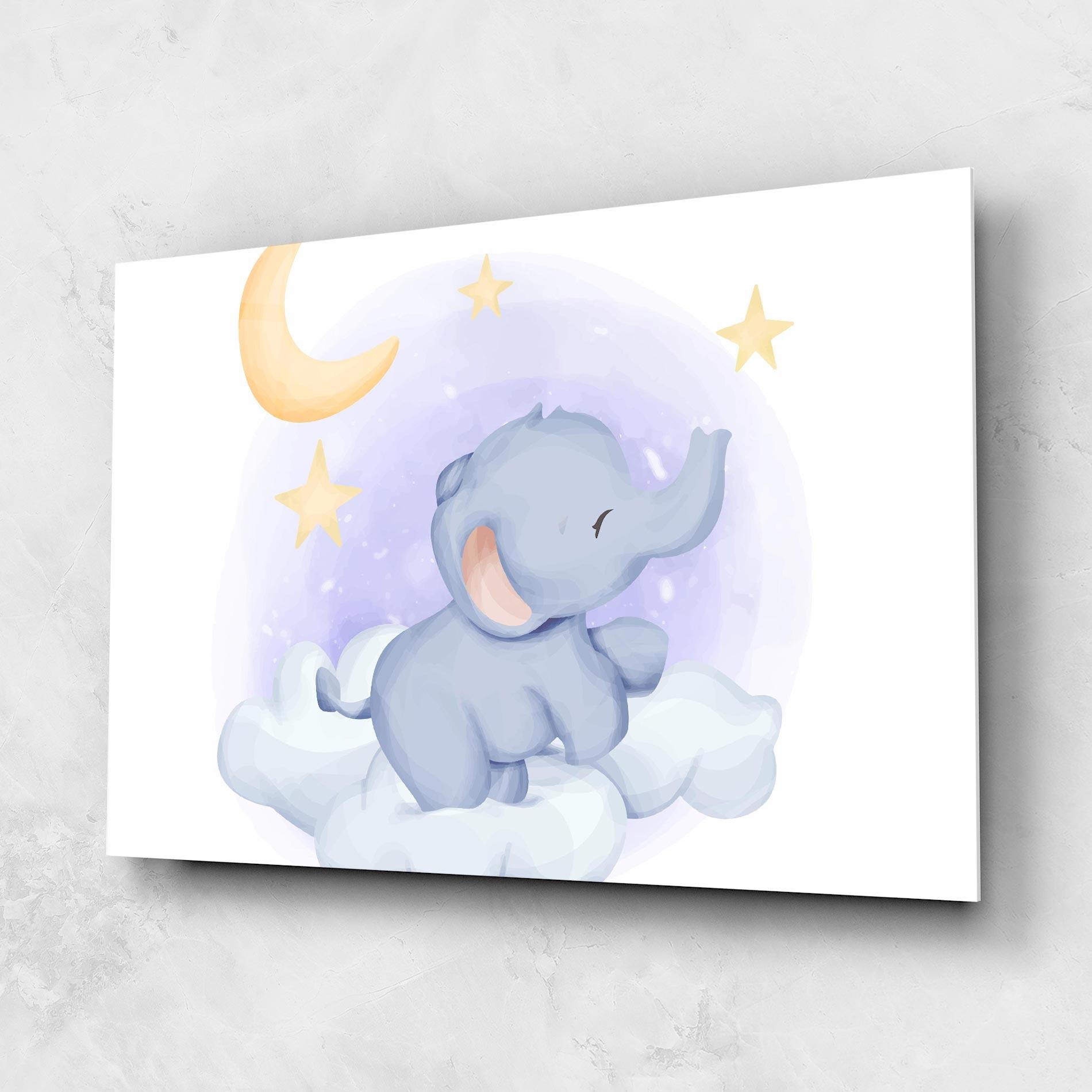 Glasbild Elephant Moon mockup 1