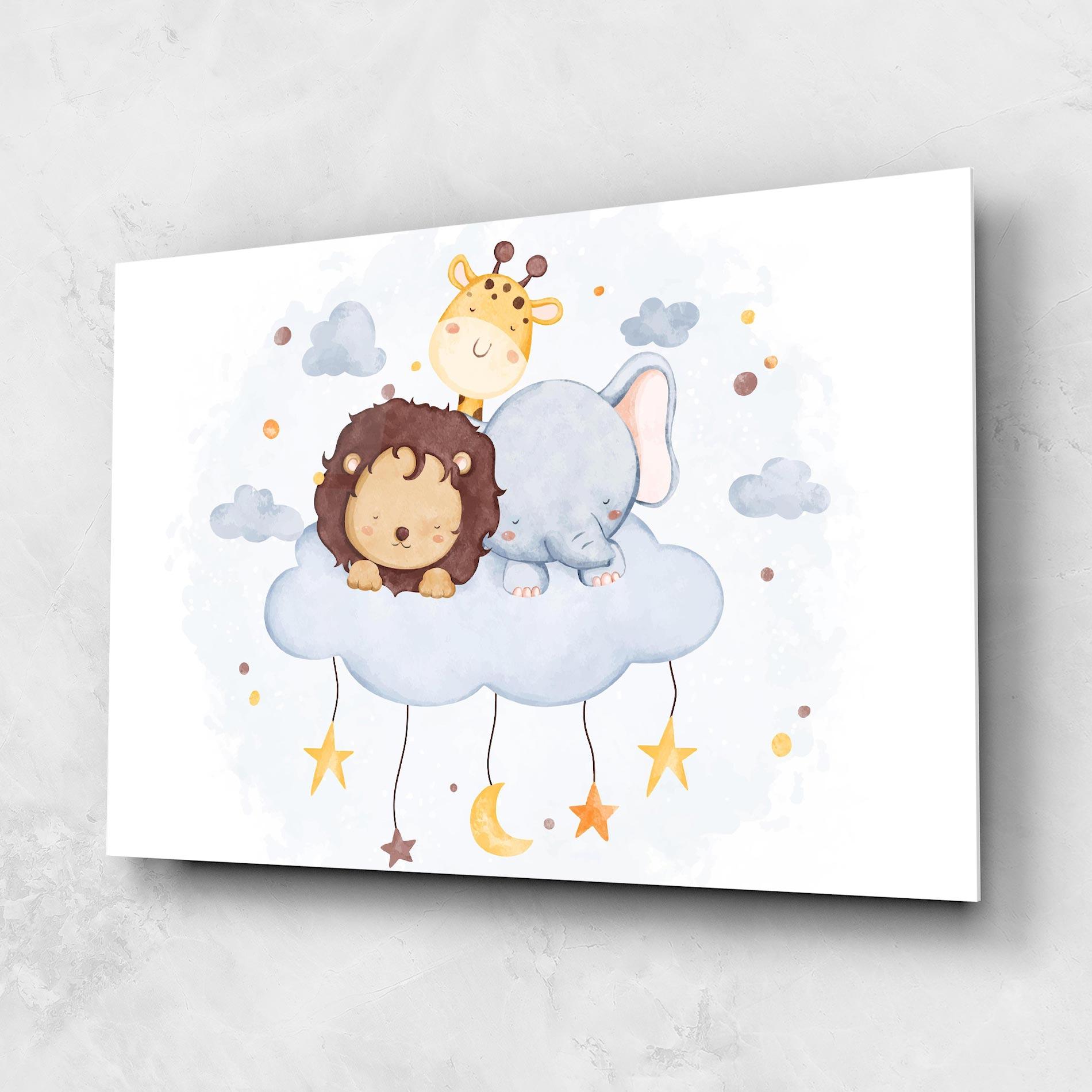 Glasbild Lion And Elephant mockup 1