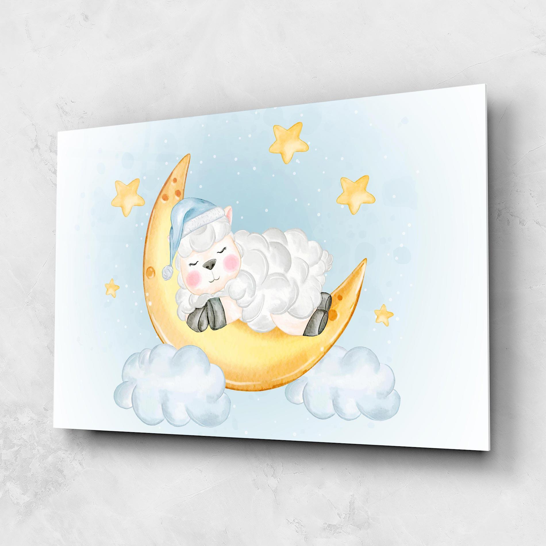 Glasbild Sheep Sleeping mockup 1