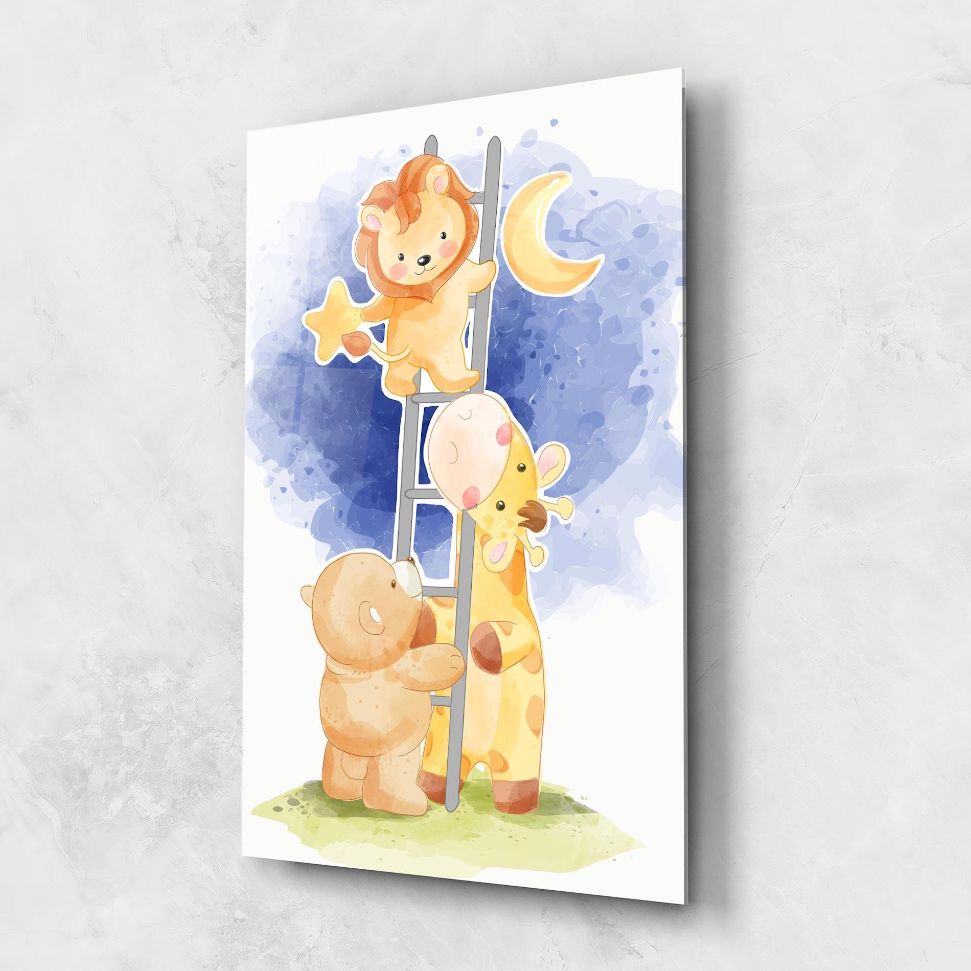 Glasbild Lion Moon mockup 1