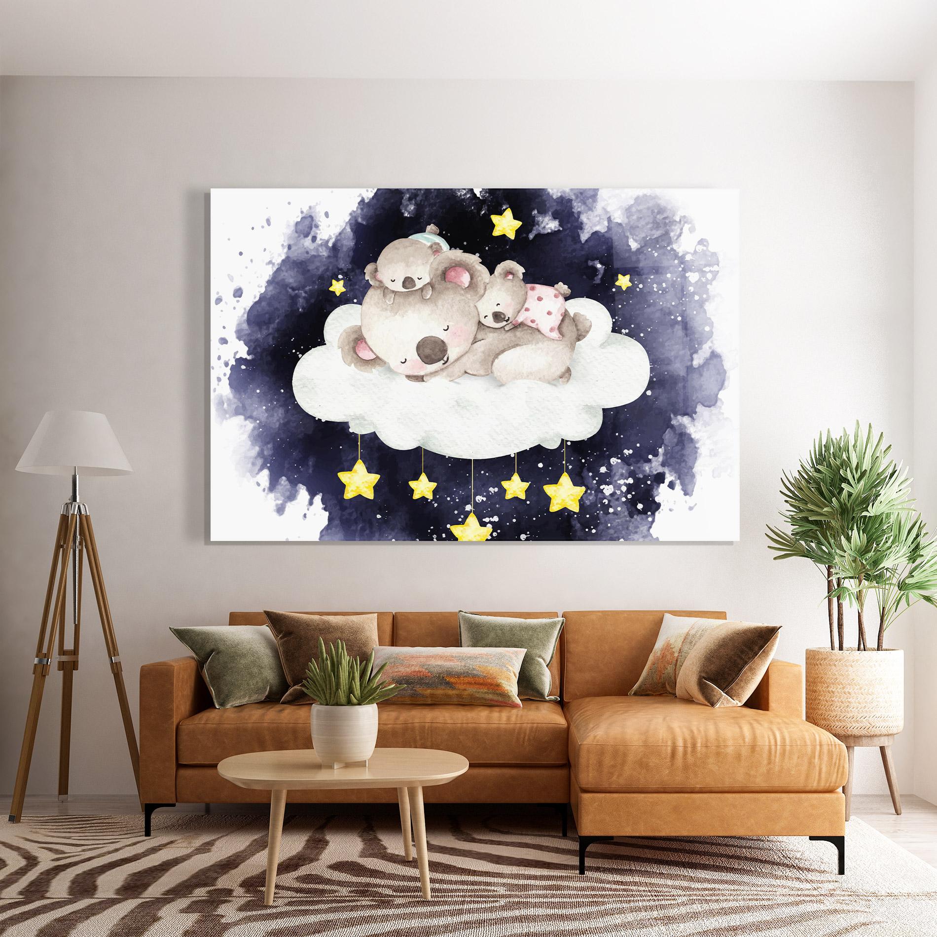 Glasbild Baby Koala Sleeping mockup 7