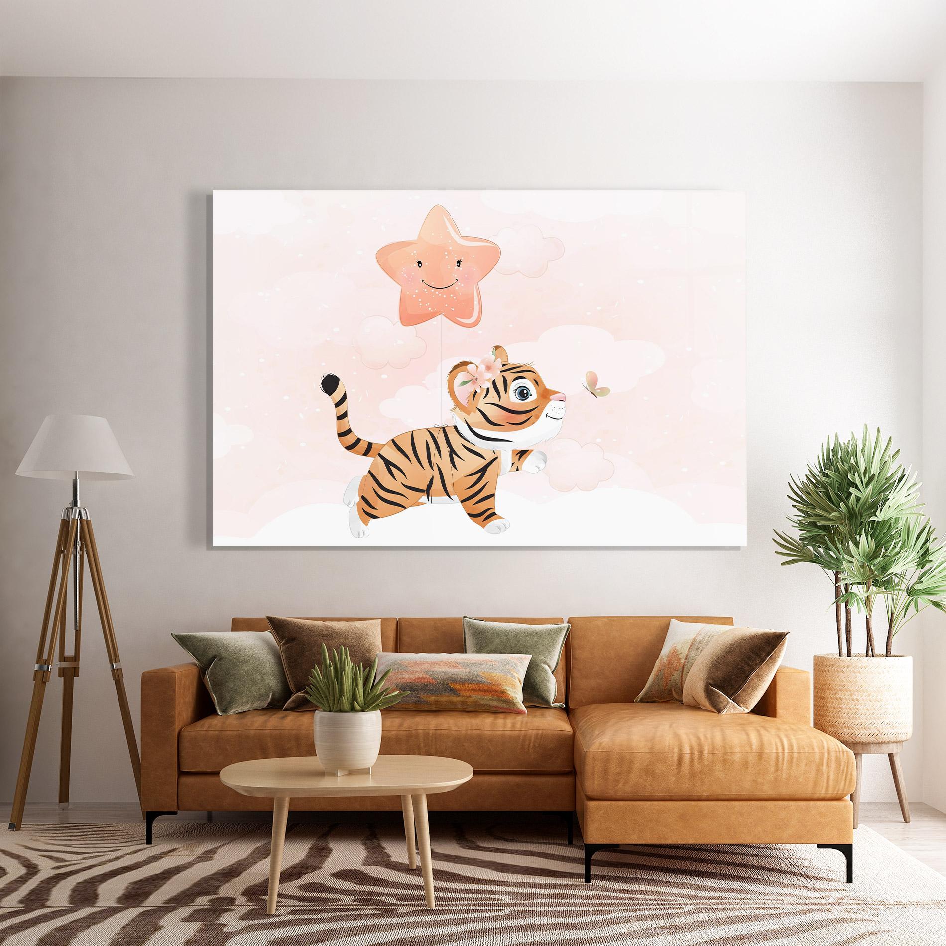 Glasbild Baby Tiger Art mockup 7