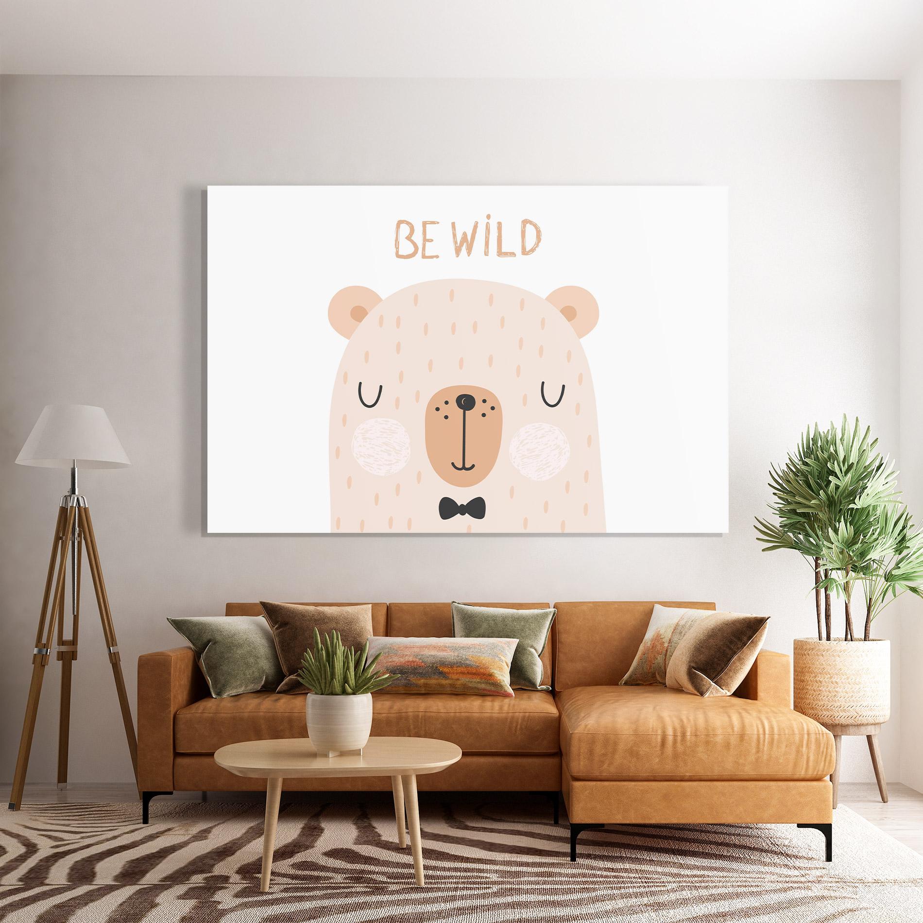 Glasbild Bear Be Wild mockup 7