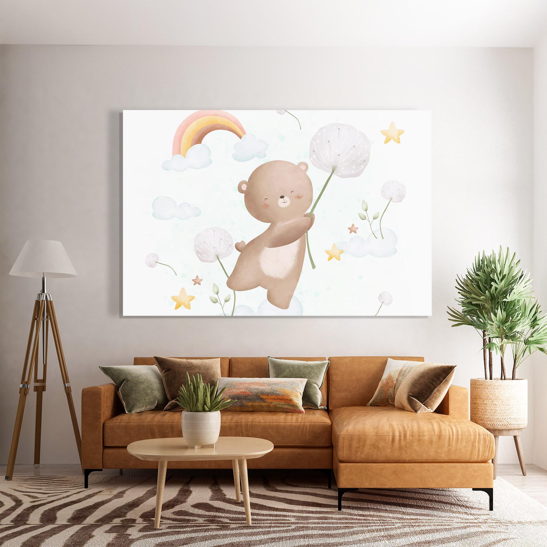 Glasbild Bear Rainbow Art mockup 7