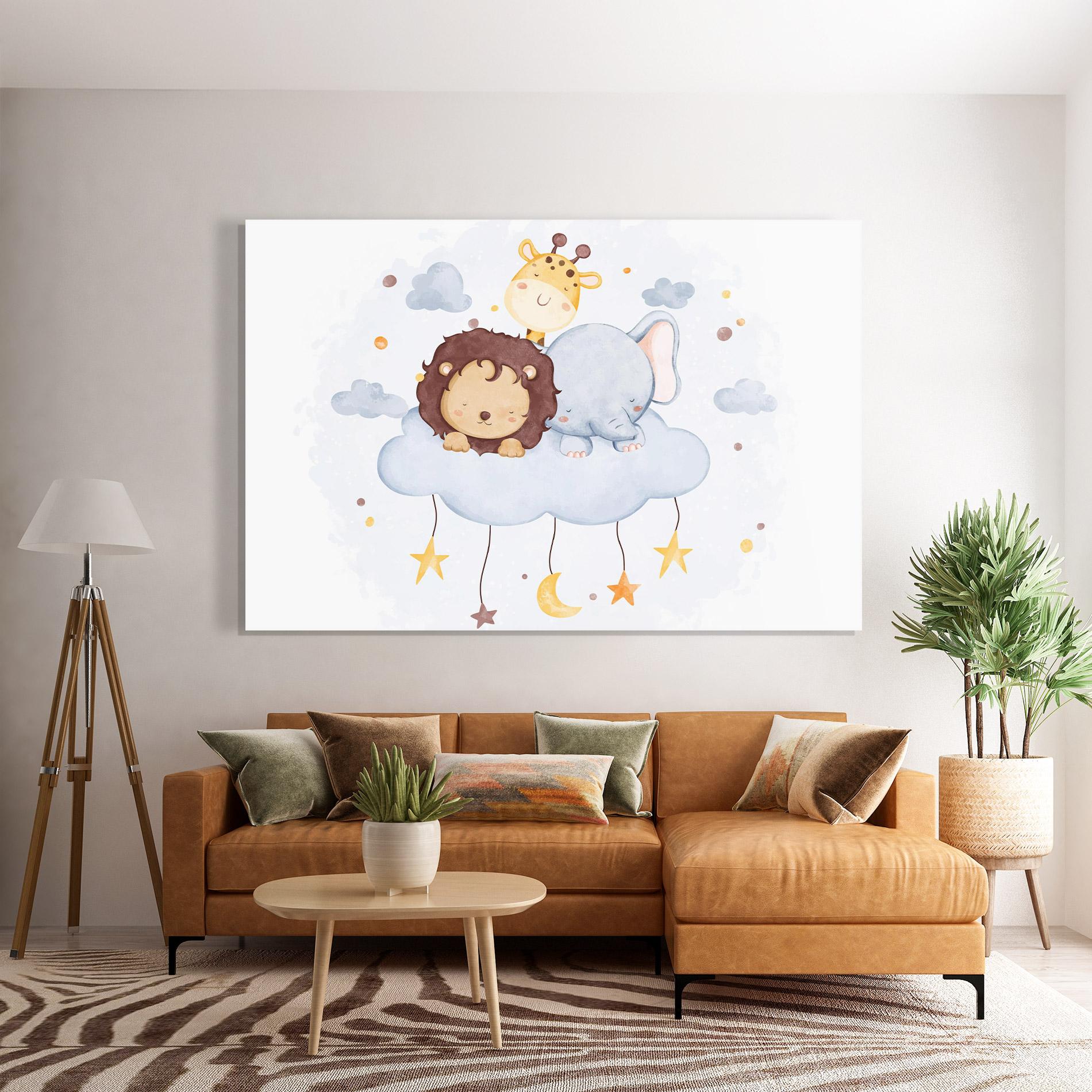 Glasbild Lion And Elephant mockup 7