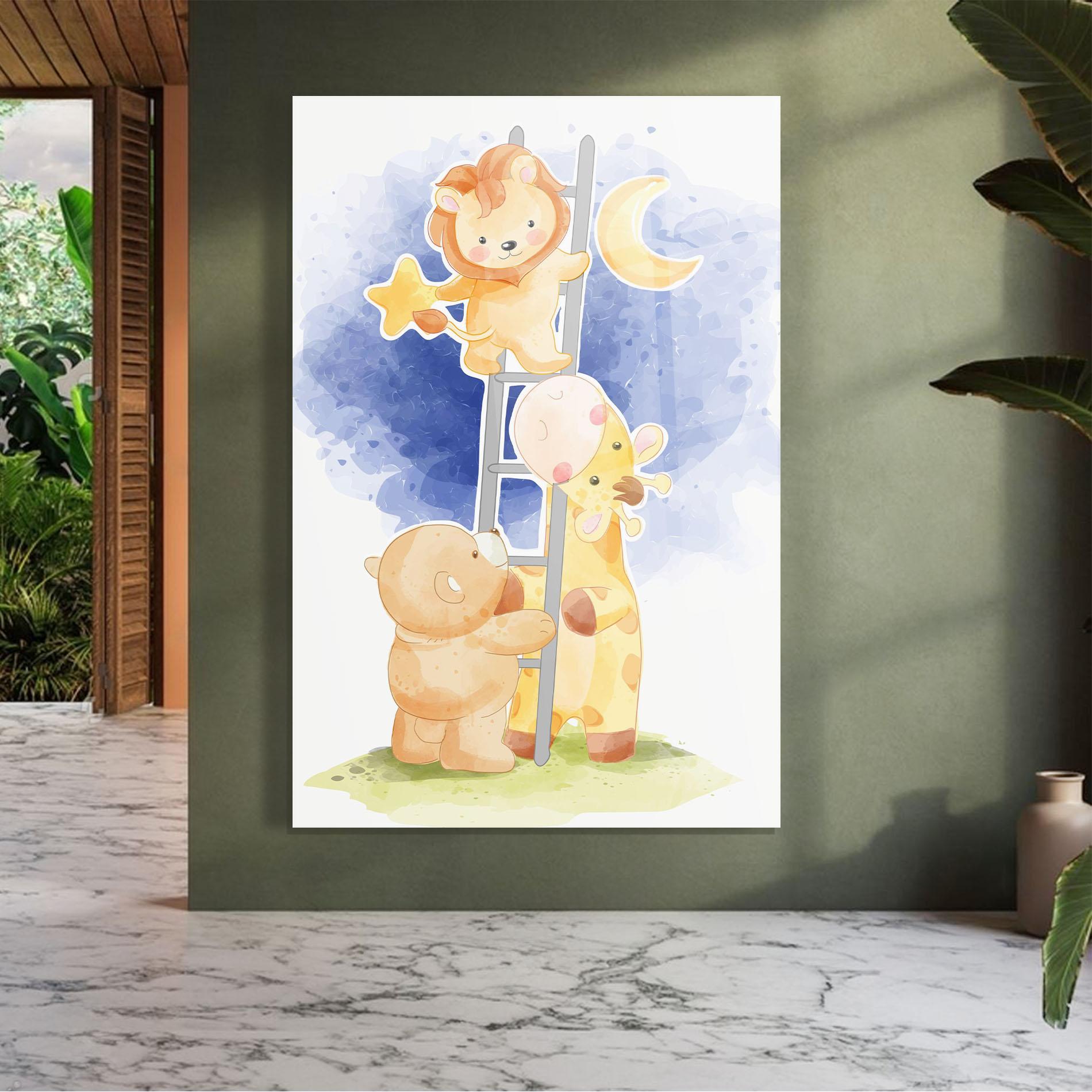 Glasbild Lion Moon mockup 7