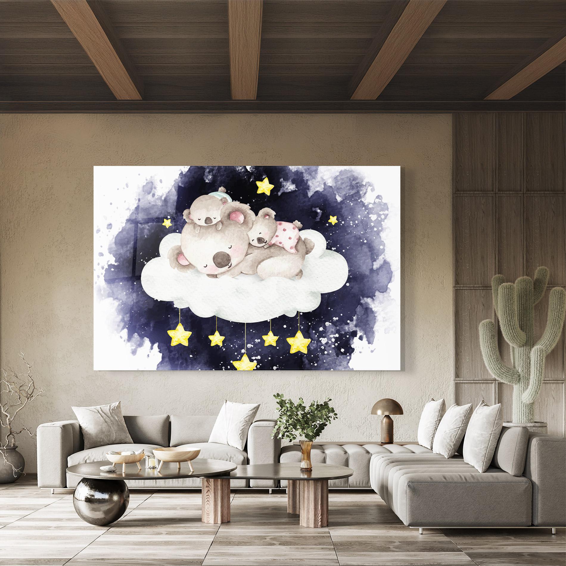 Glasbild Baby Koala Sleeping mockup 8