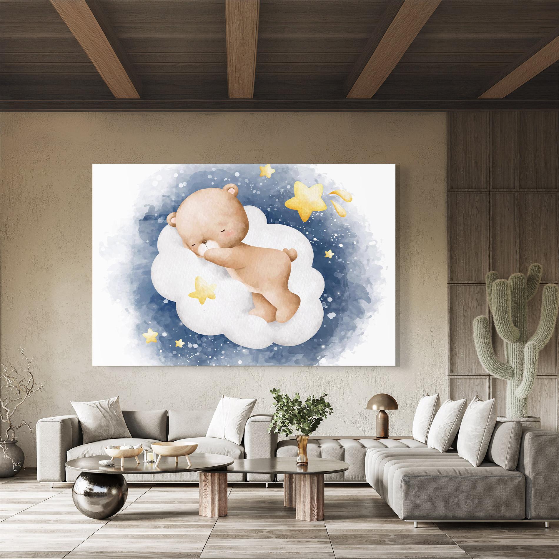 Glasbild Bear Cloud Sleep mockup 8