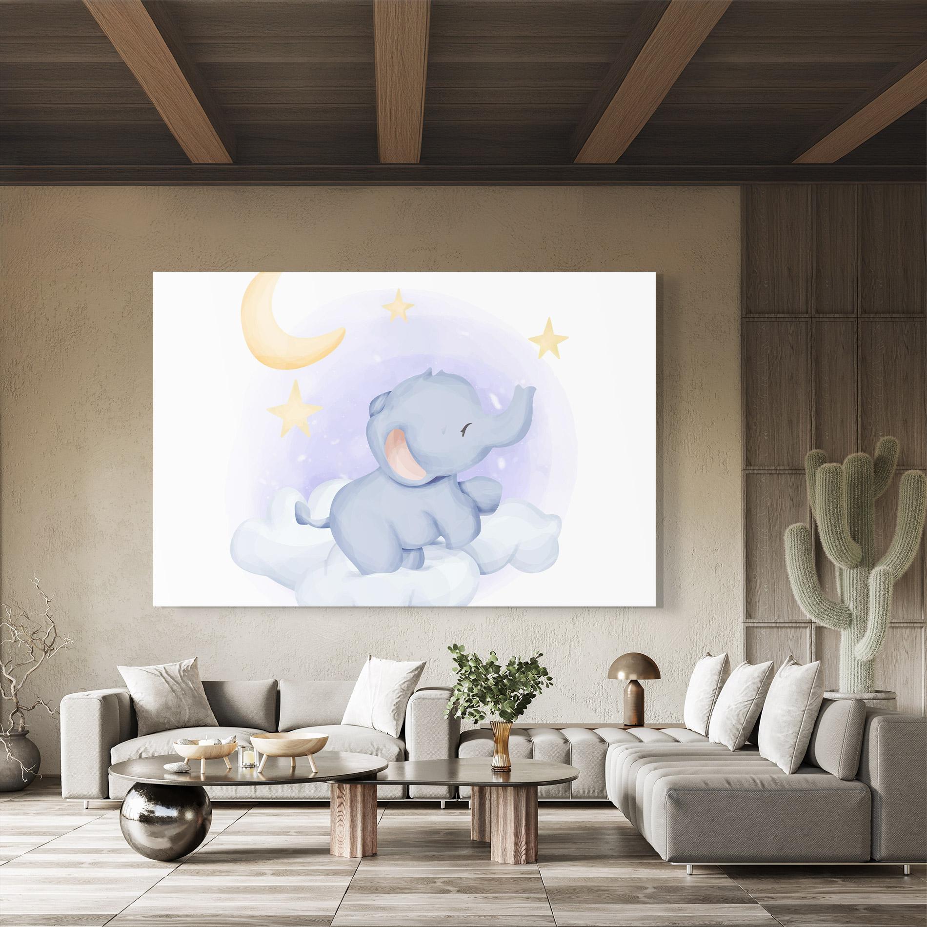 Glasbild Elephant Moon mockup 8