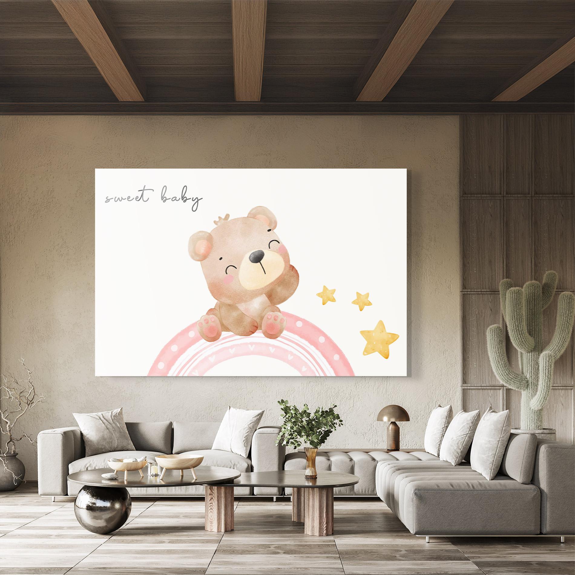 Glasbild Sweet Baby Bear mockup 8