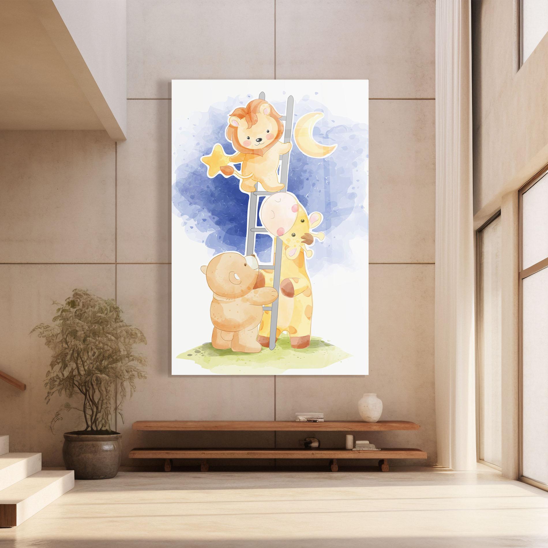 Glasbild Lion Moon mockup 8