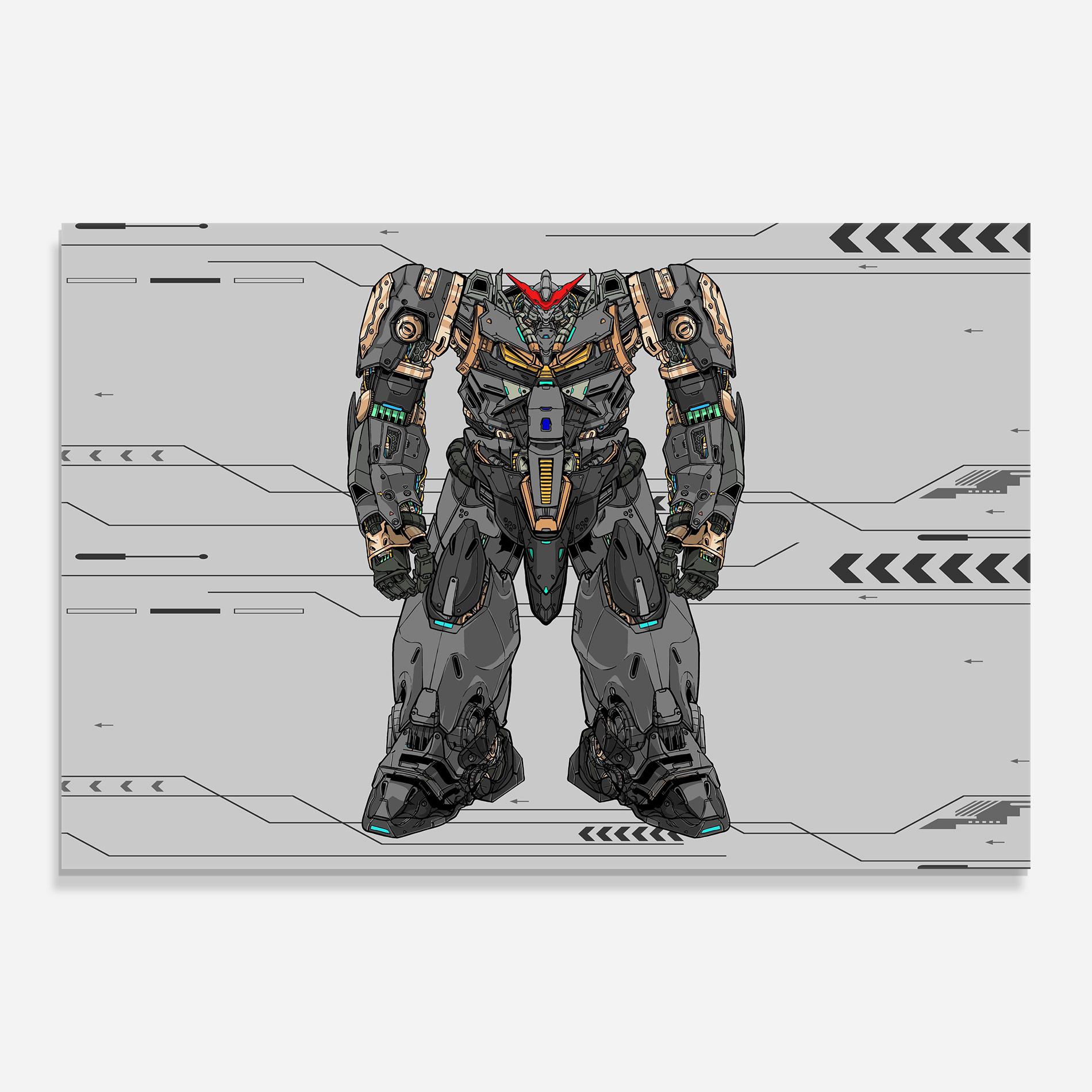 Glasbild Big Grey Robot mockup 0