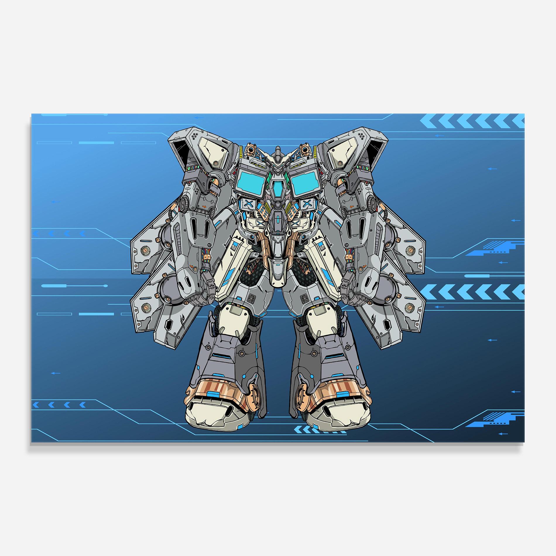Glasbild Blue Grey Robot mockup 0