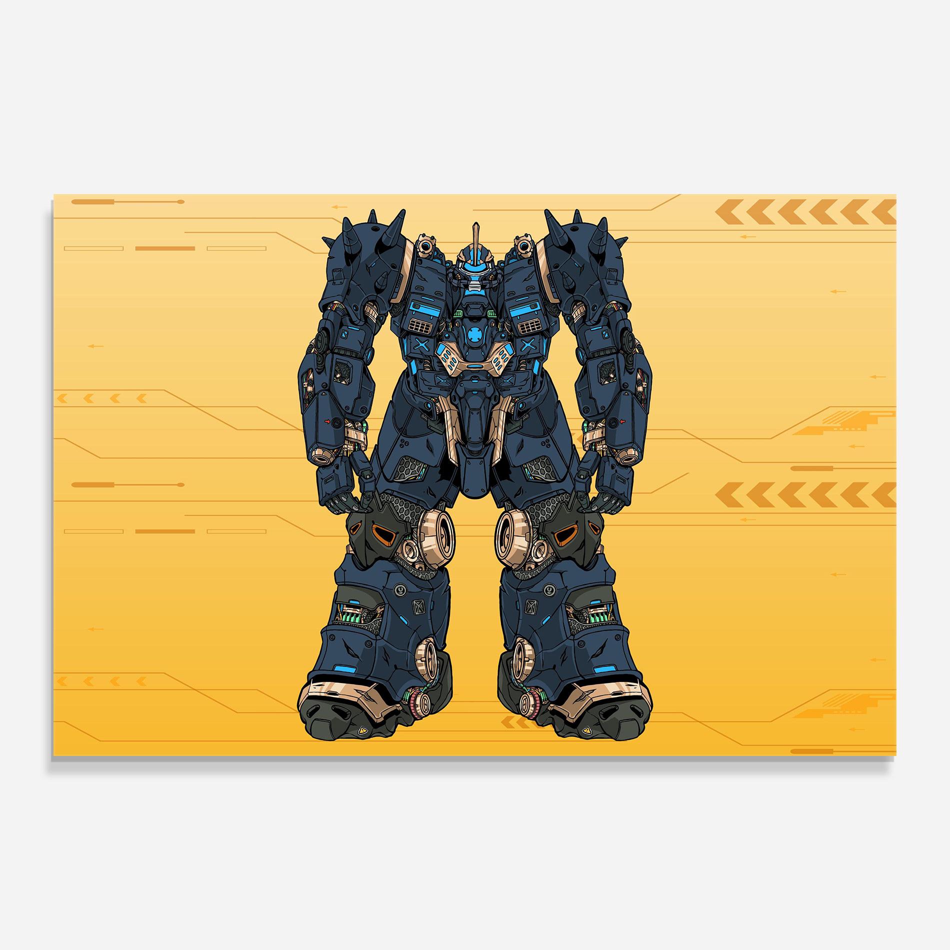Glasbild Dark Blue Robot mockup 0