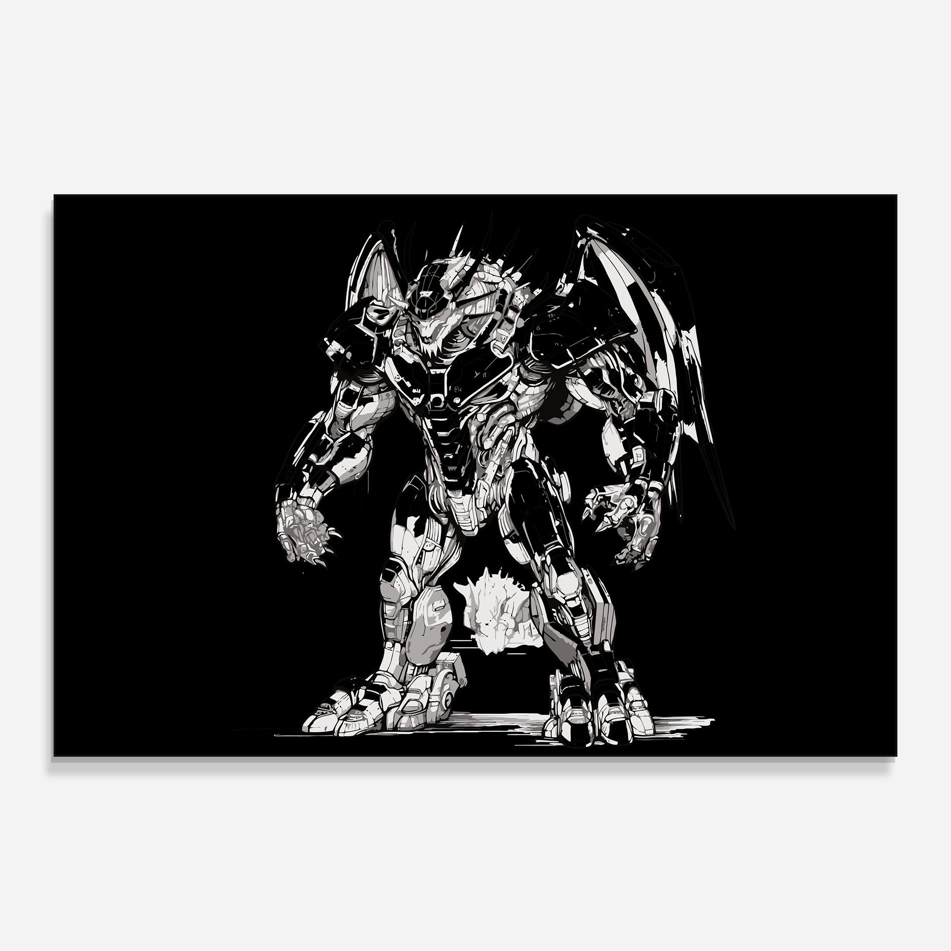 Glasbild Dragon Robot mockup 0