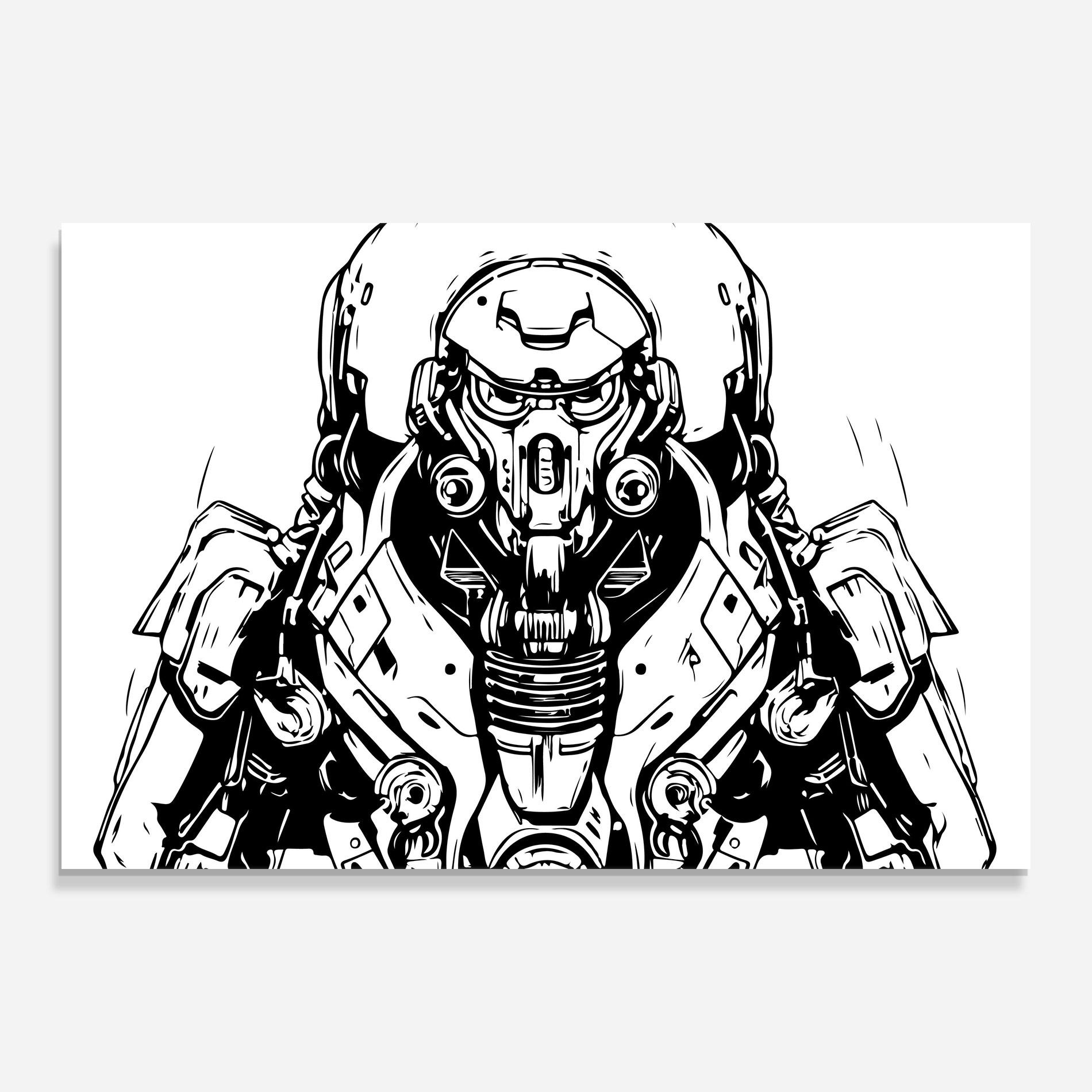 Glasbild Military Robot mockup 0