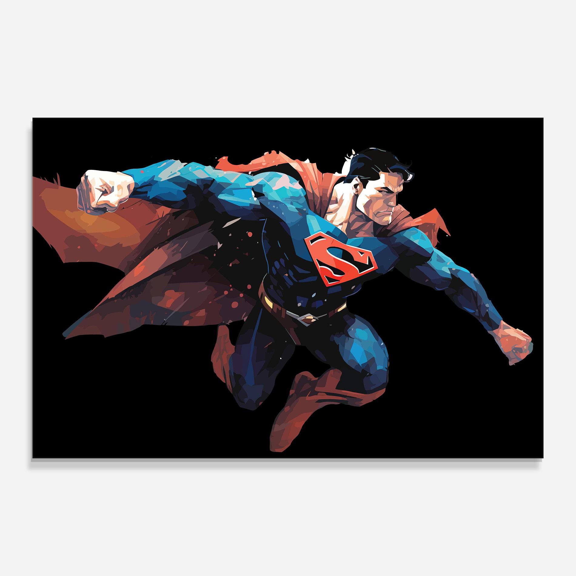 Glasbild Superman Jump mockup 0