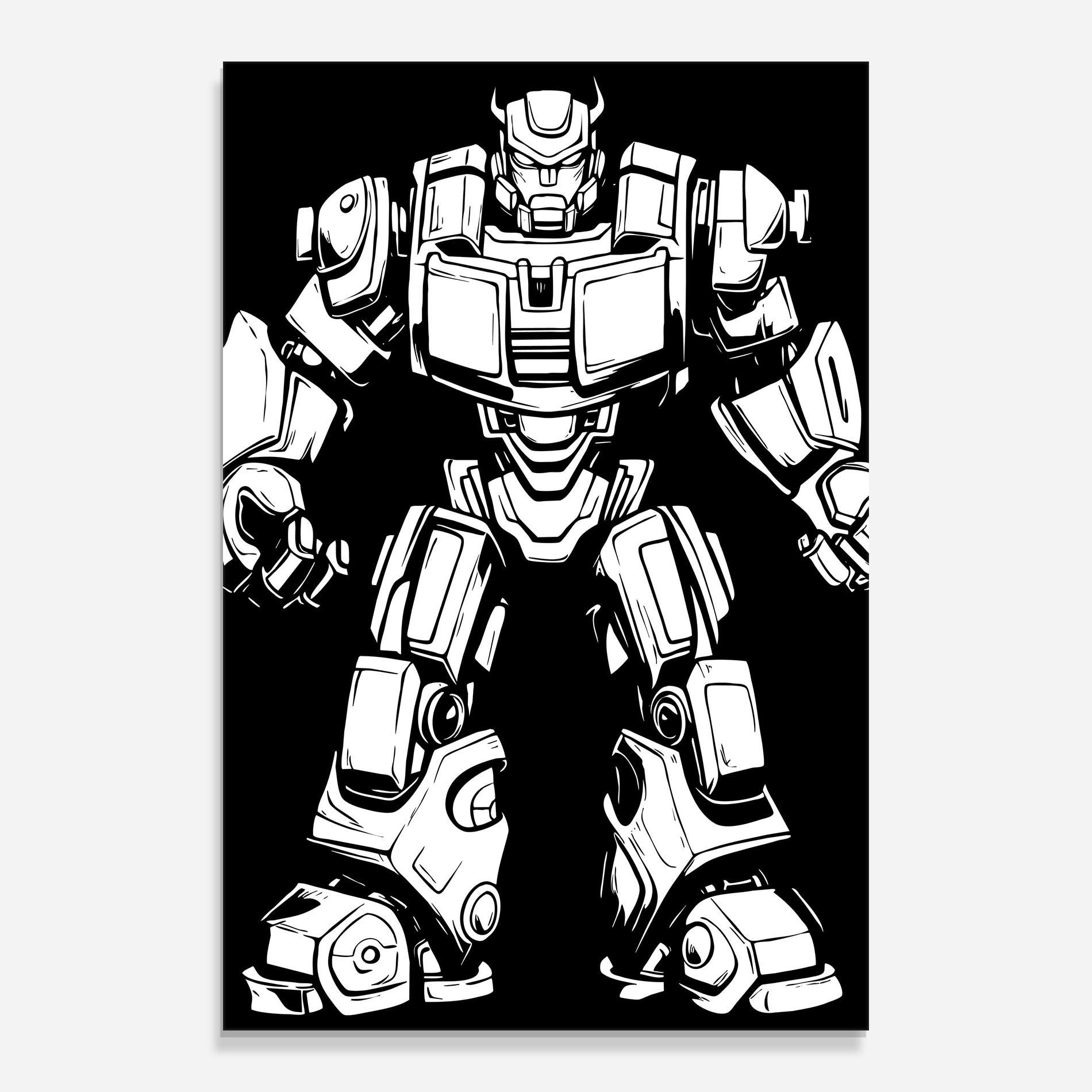 Glasbild Robot Machine mockup 0