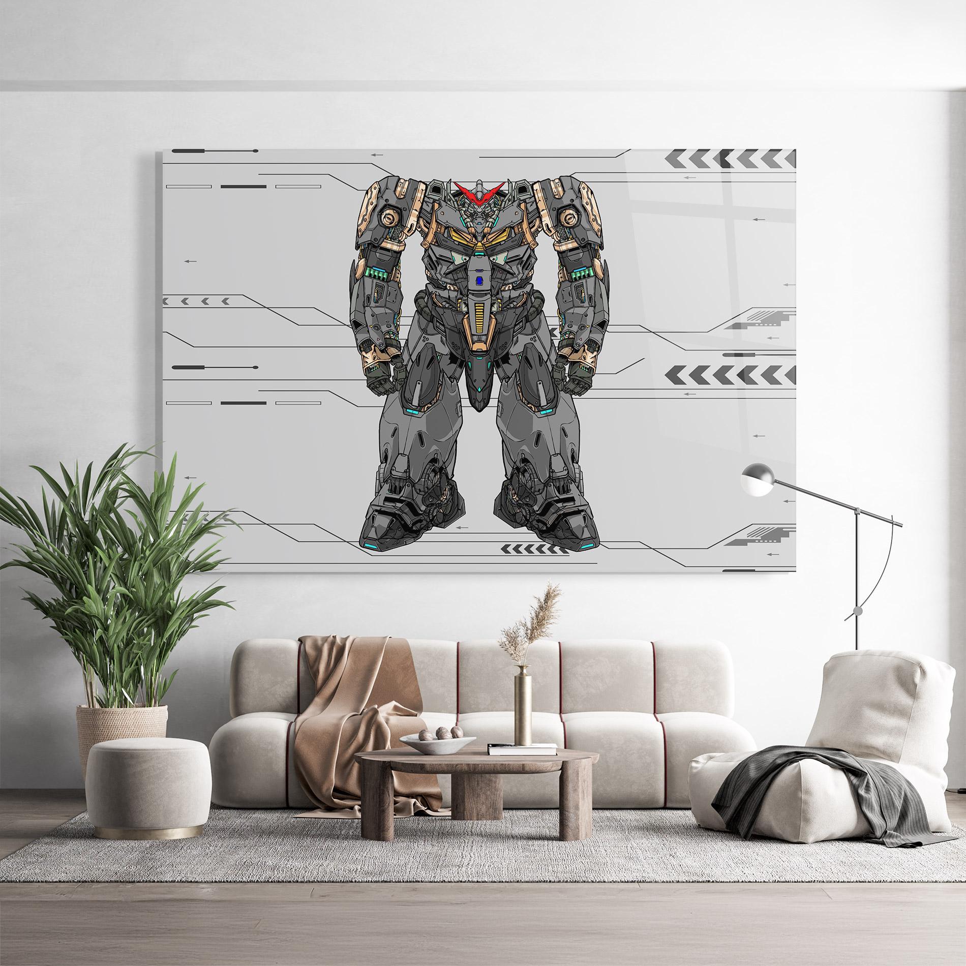 Glasbild Big Grey Robot mockup 9