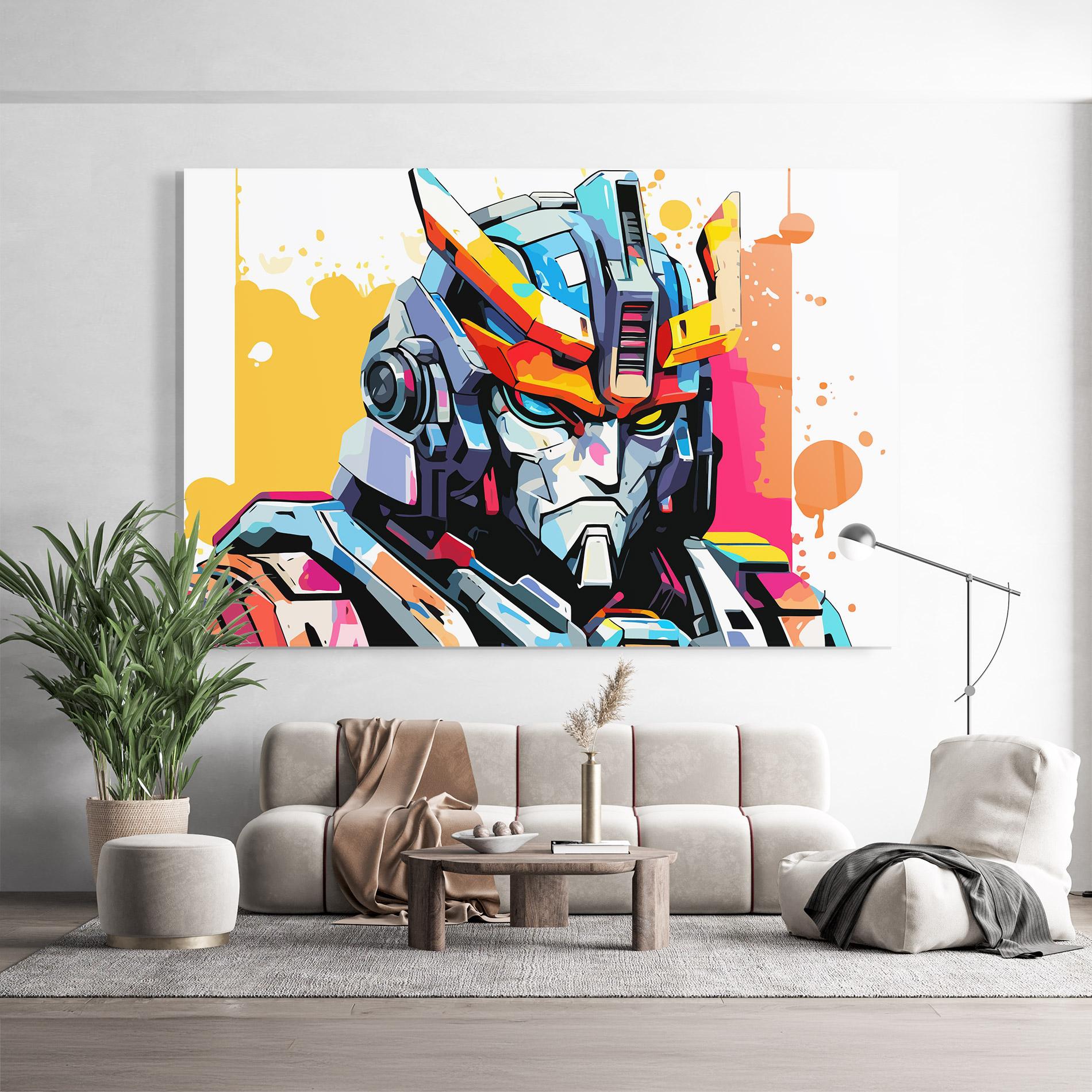 Glasbild Colorful Art Robot mockup 9