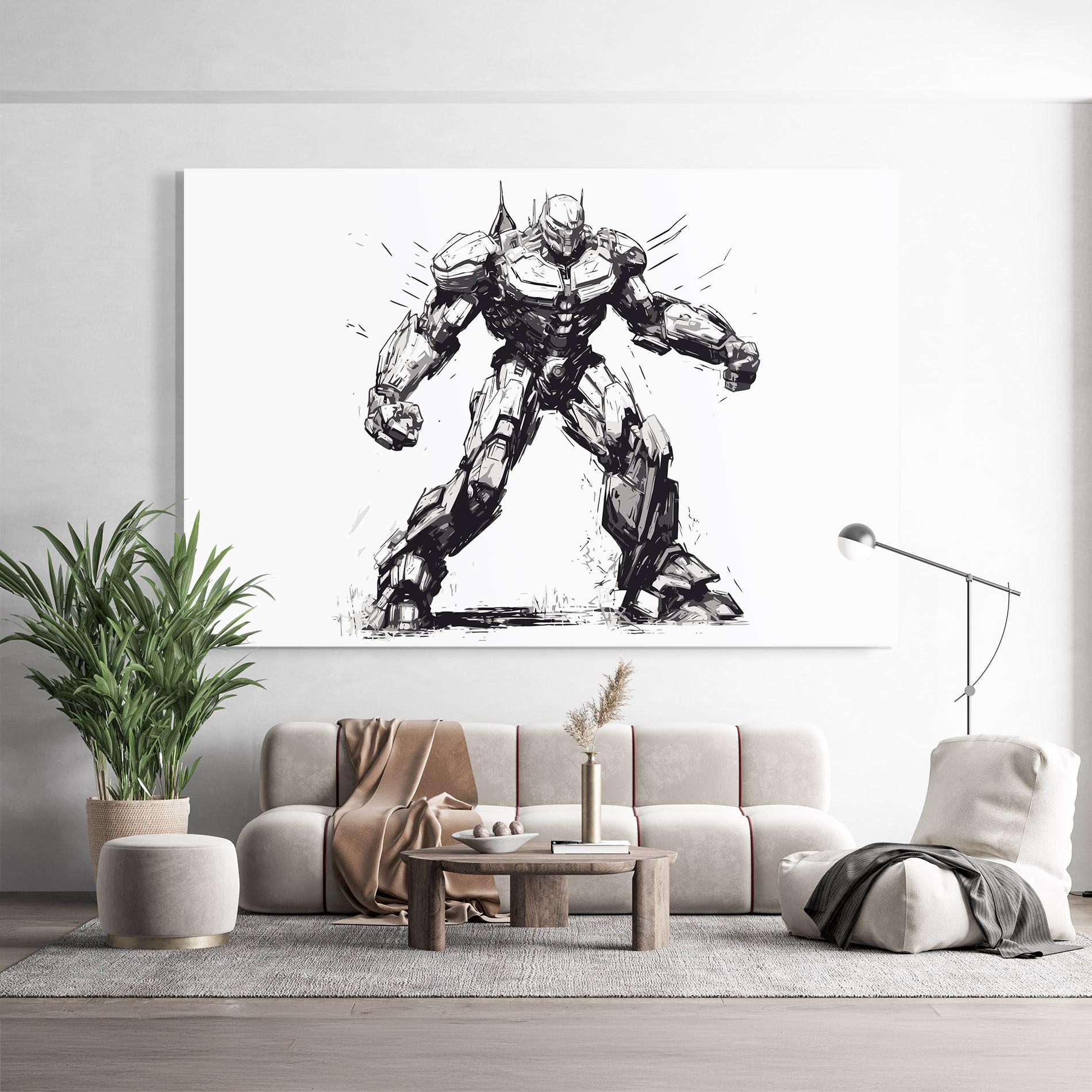Glasbild Grey White Robot mockup 9