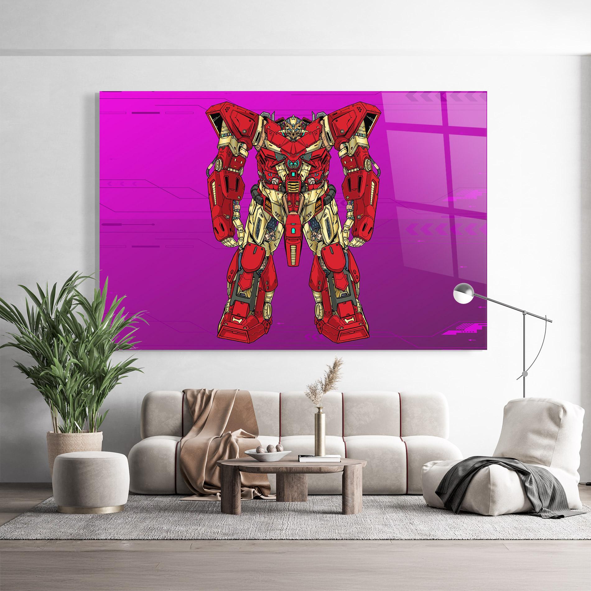 Glasbild Red Cream Robot mockup 9