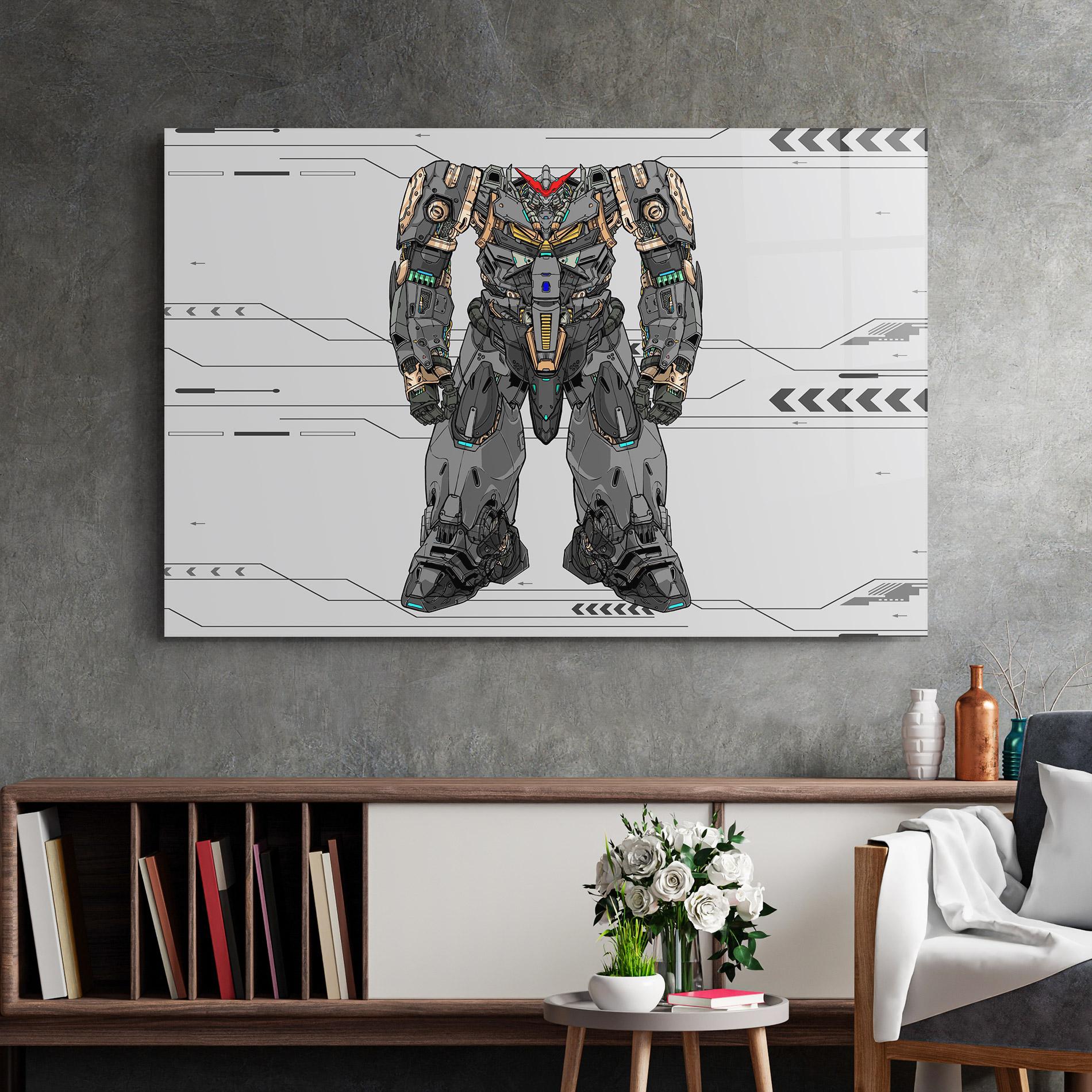 Glasbild Big Grey Robot mockup 2