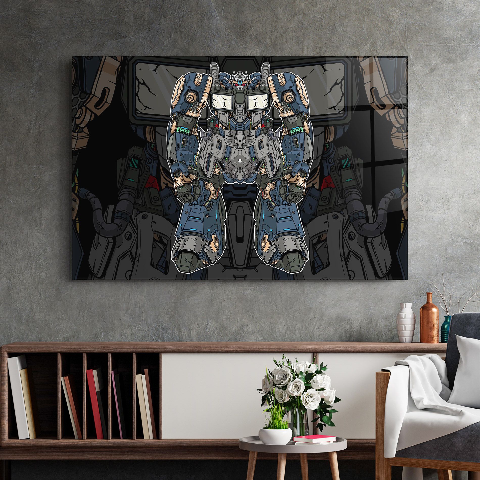 Blue Green Robot mockup 2
