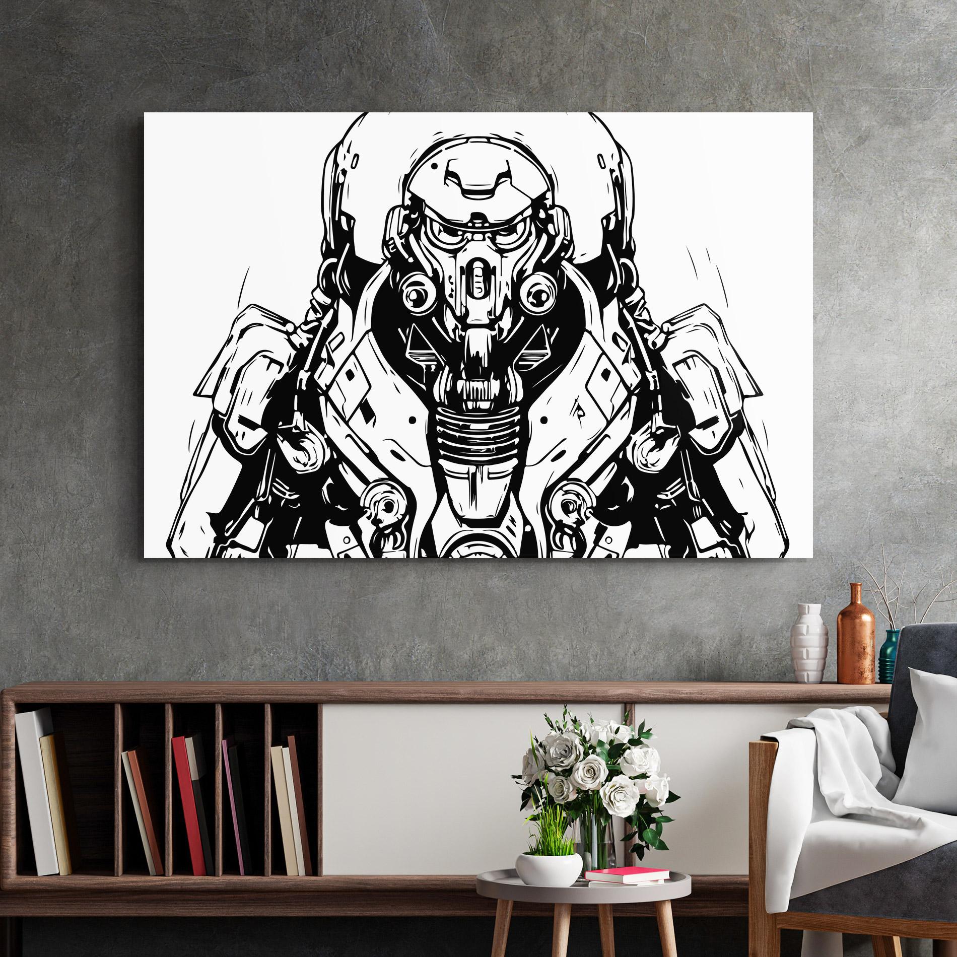 Glasbild Military Robot mockup 2