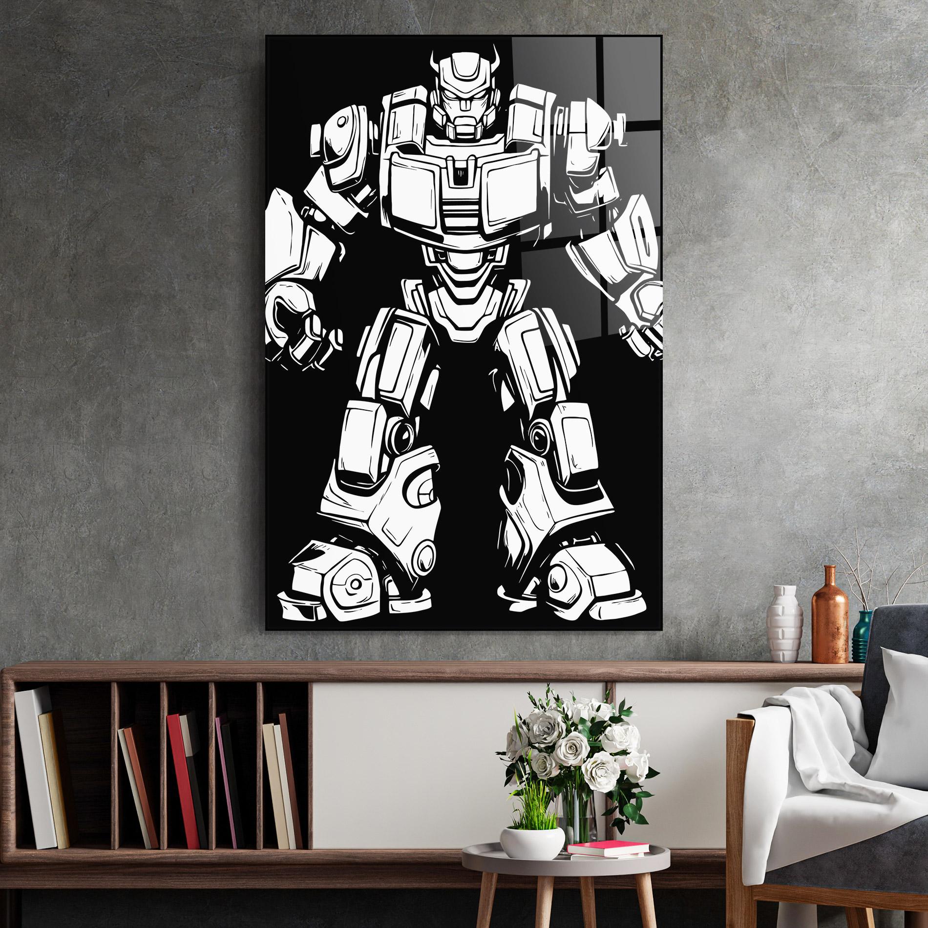 Glasbild Robot Machine mockup 2