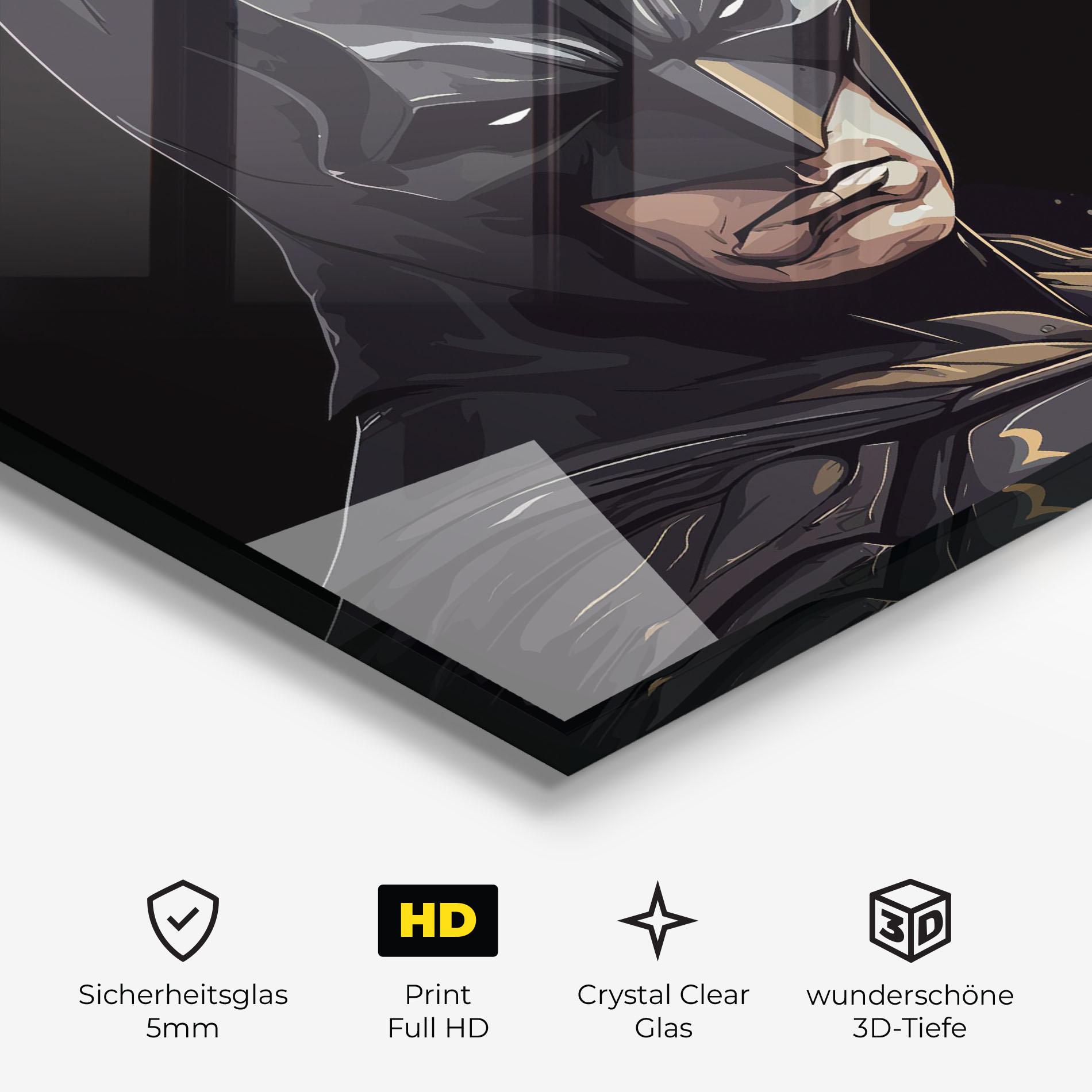Glasbild Angry Batman mockup 3