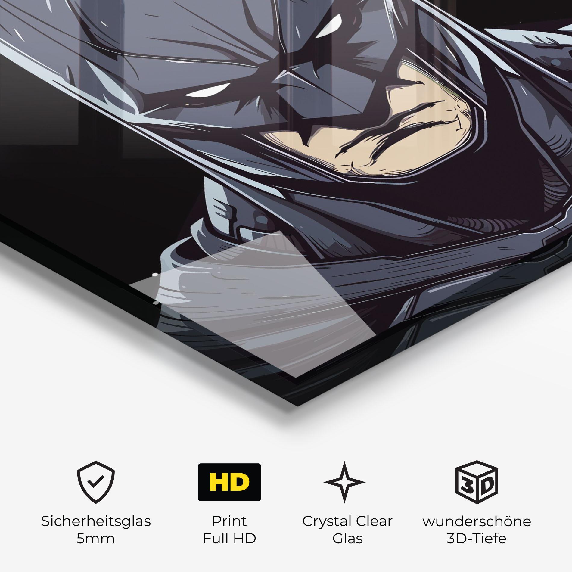 Glasbild Batman Face mockup 3