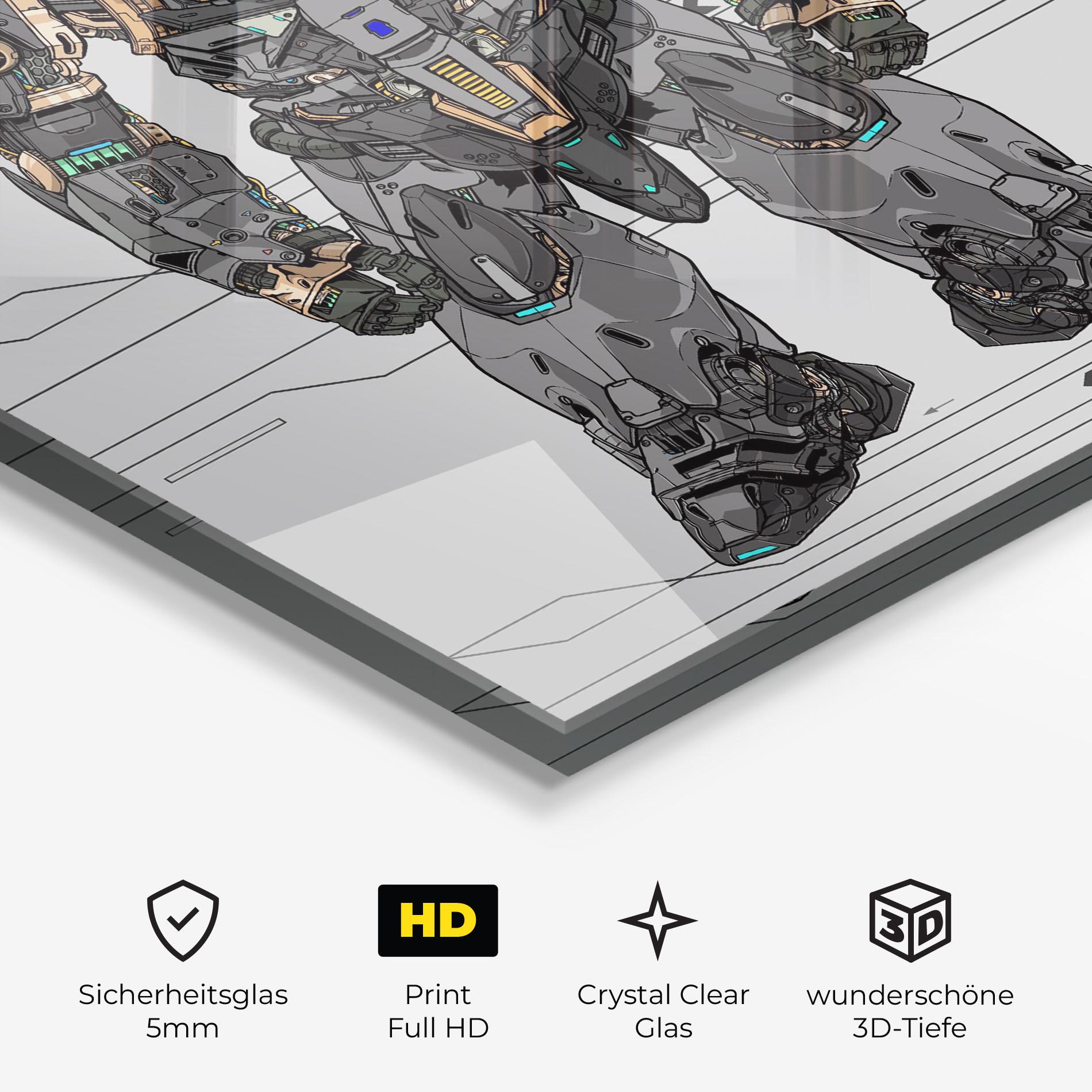 Glasbild Big Grey Robot mockup 3