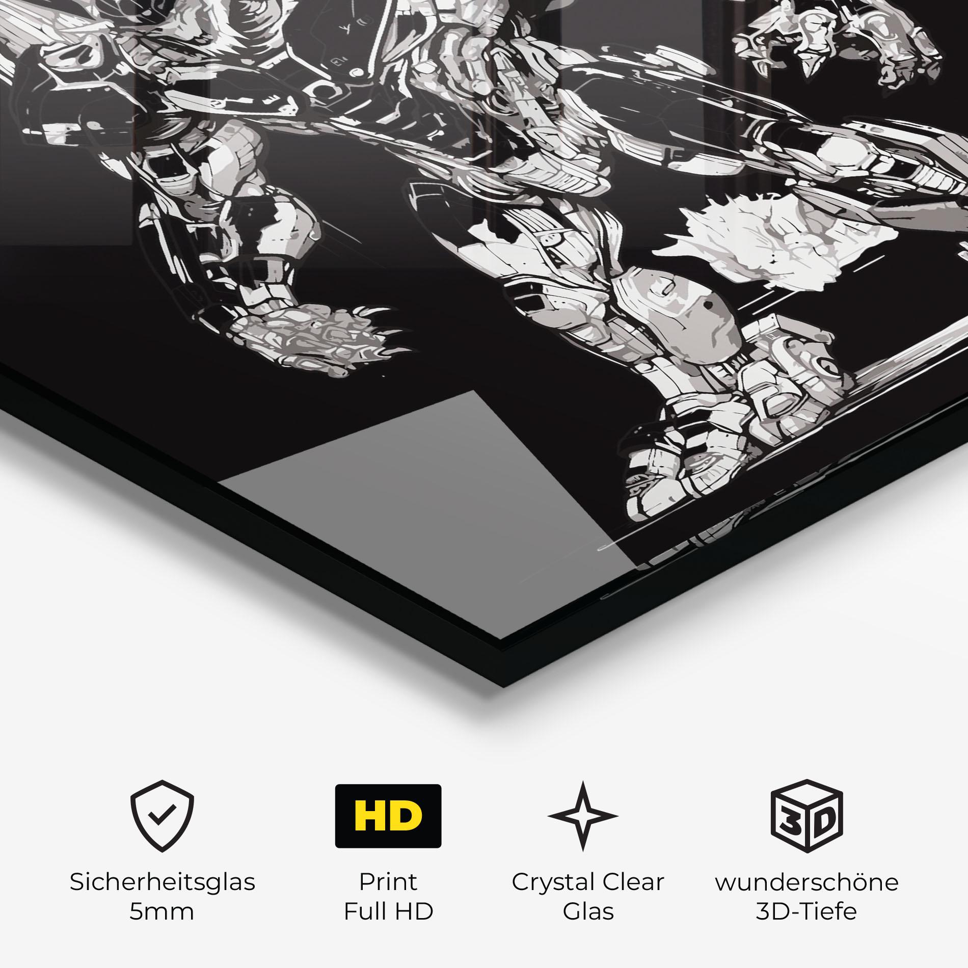 Glasbild Dragon Robot mockup 3