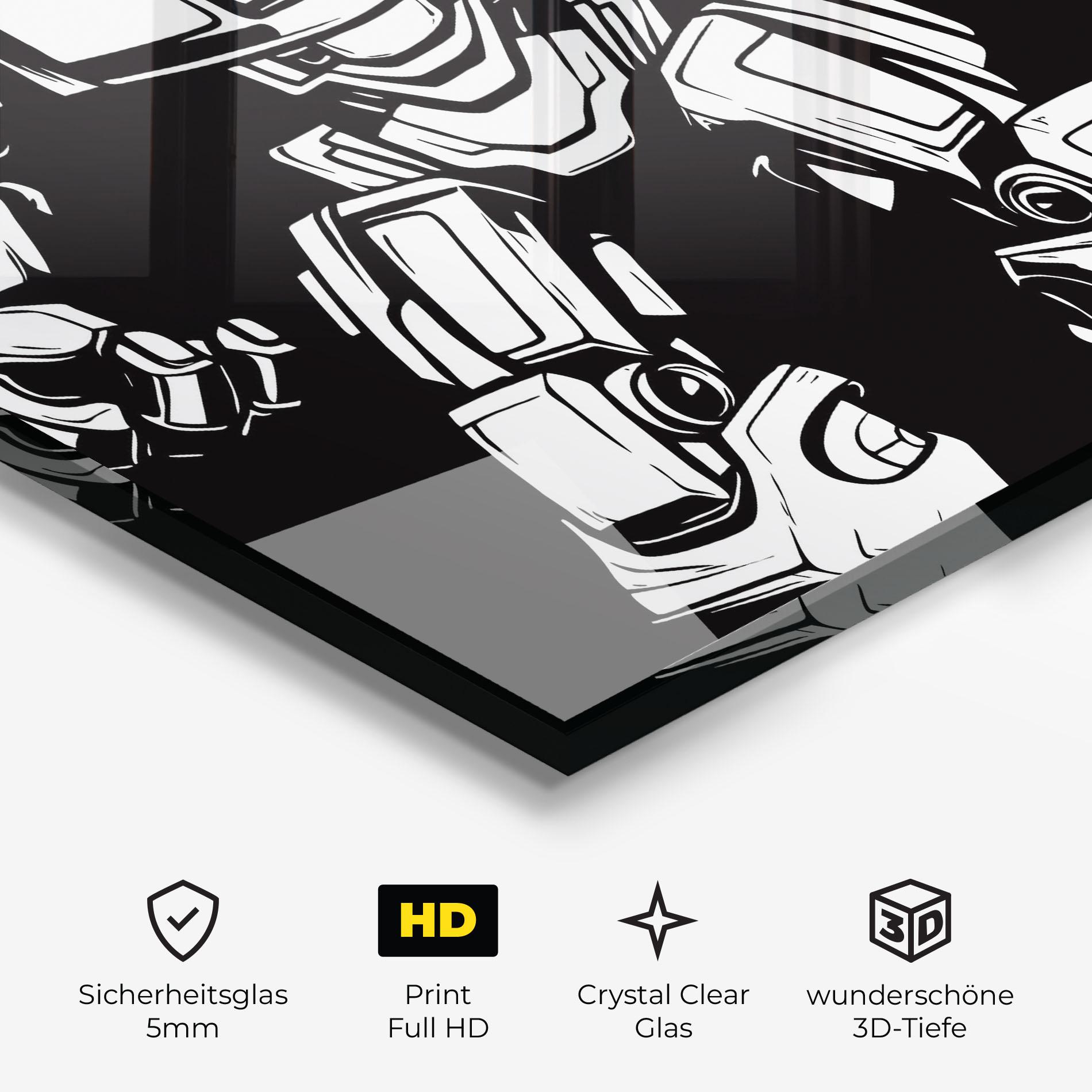 Glasbild Robot Machine mockup 3