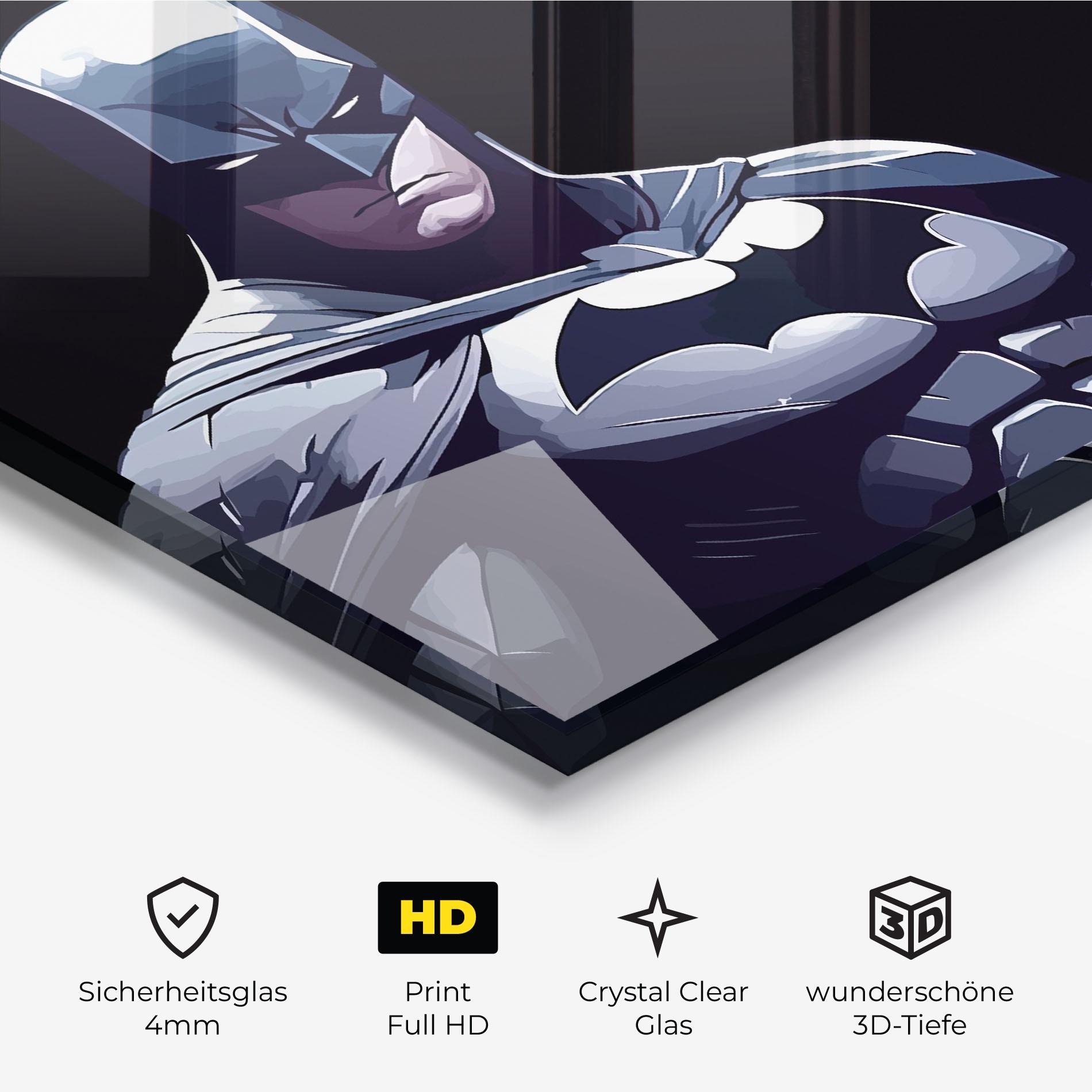 Glasbild Batman Art mockup 3