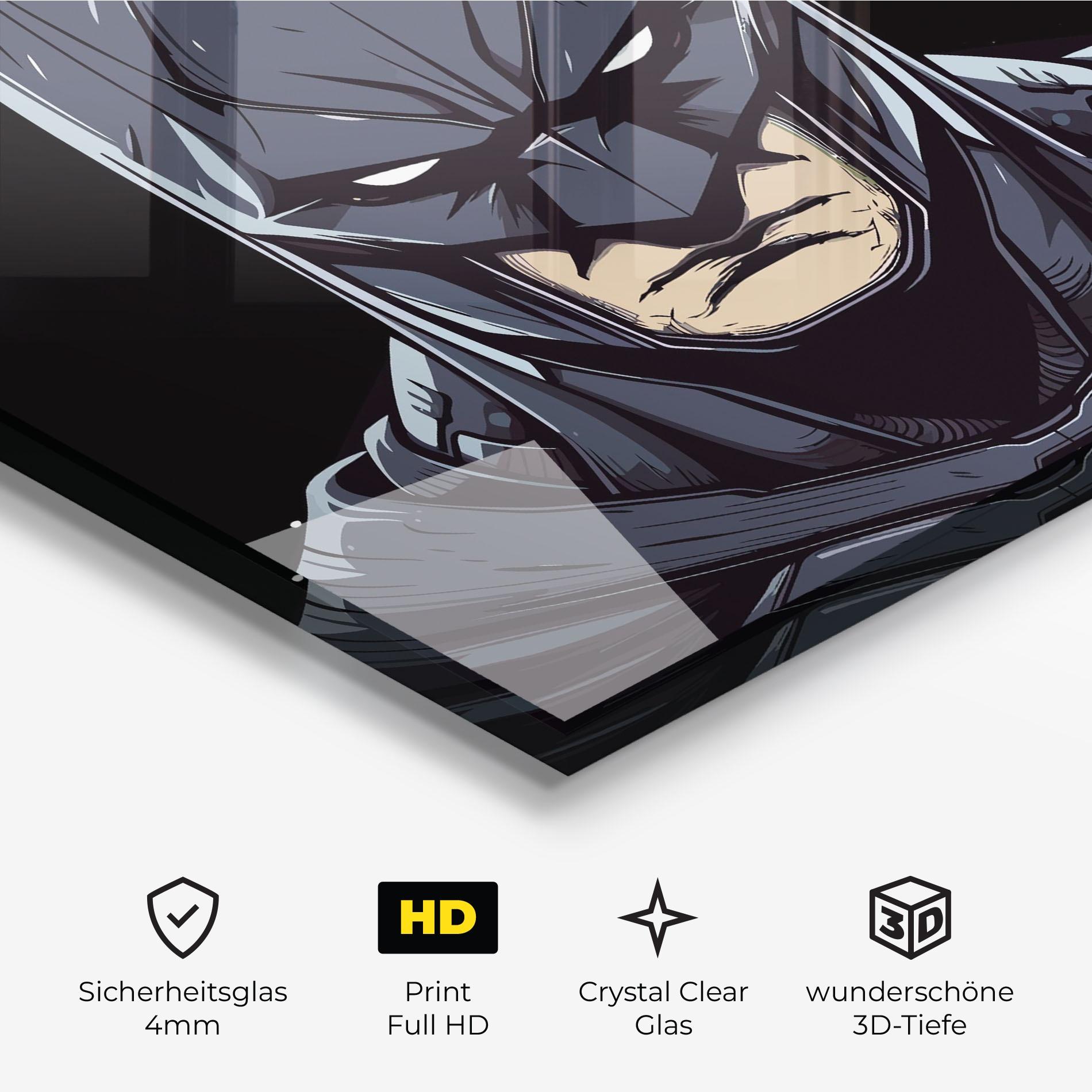 Glasbild Batman Face mockup 3