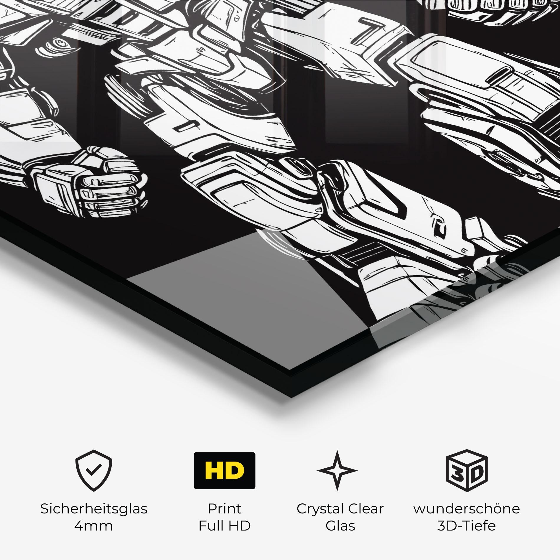 Glasbild Battlefield Robot Art mockup 3