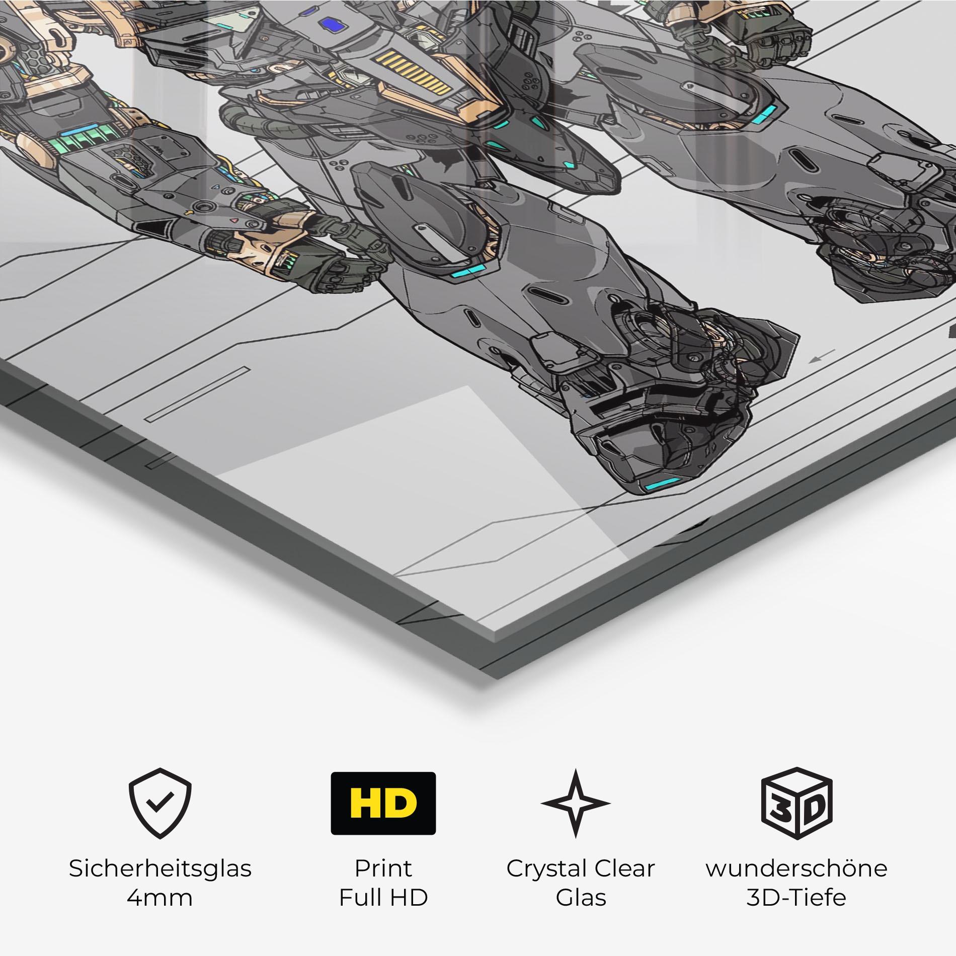 Glasbild Big Grey Robot mockup 3