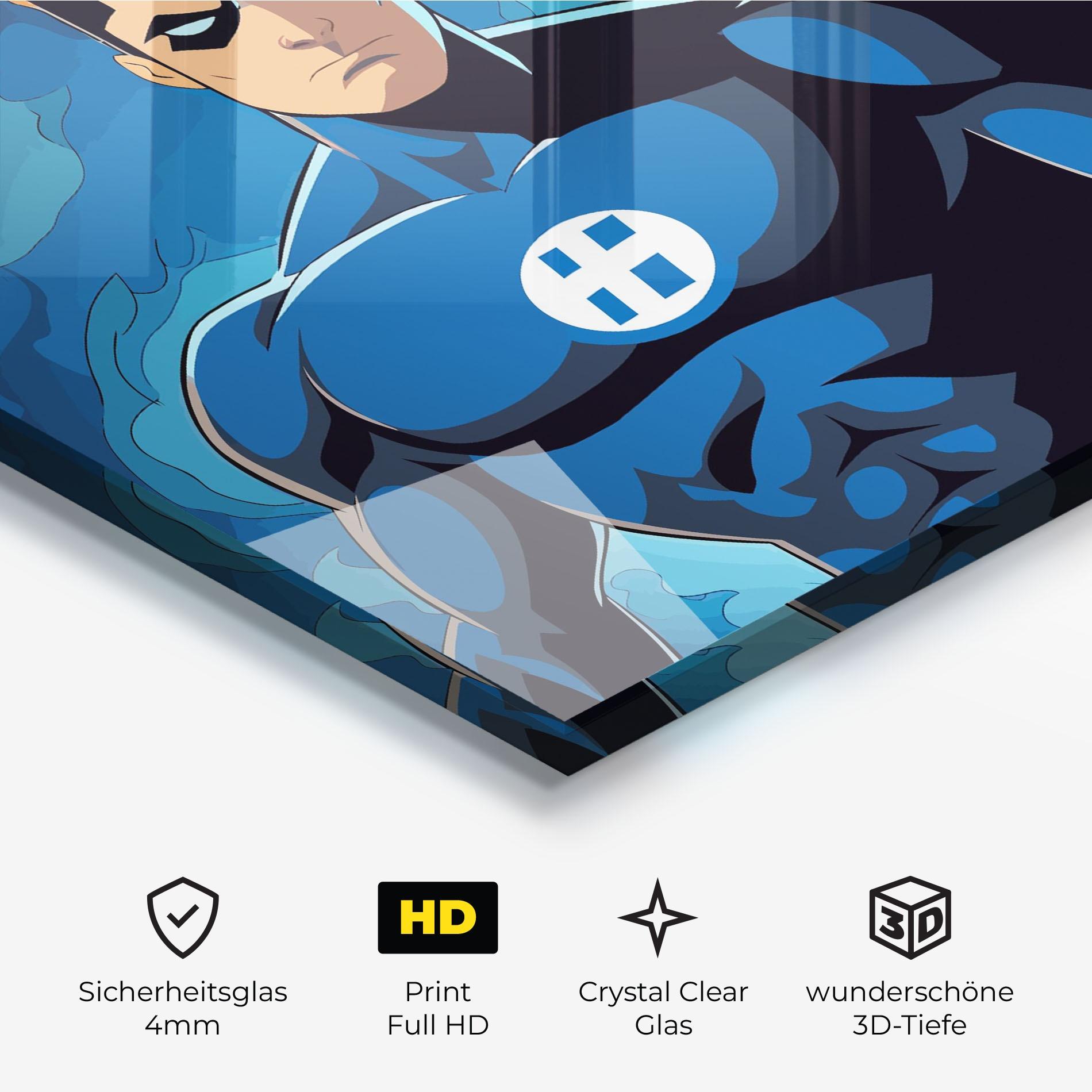 Glasbild Blue Hero mockup 3