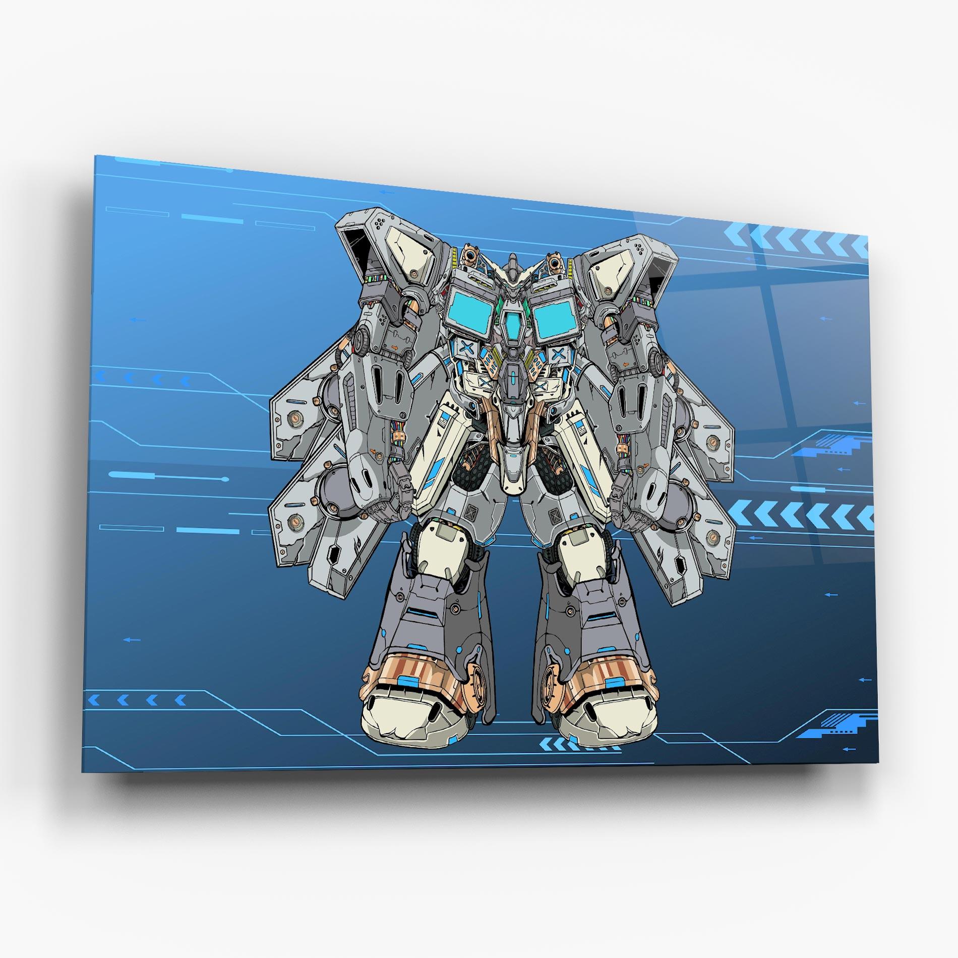 Glasbild Blue Grey Robot mockup 6