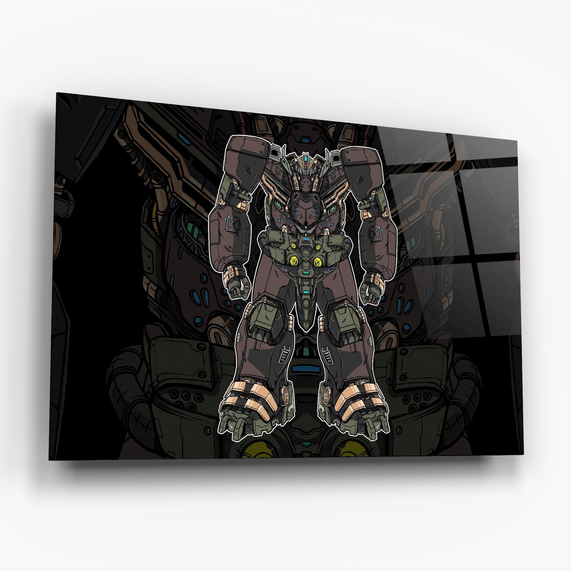 Glasbild Brown Grey Robot mockup 6